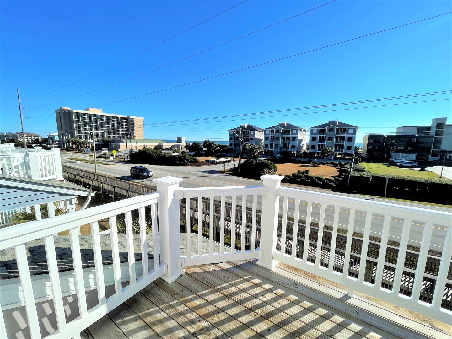 Step onto your private deck and breathe in the fresh coastal air while enjoying panoramic views of the surrounding area.