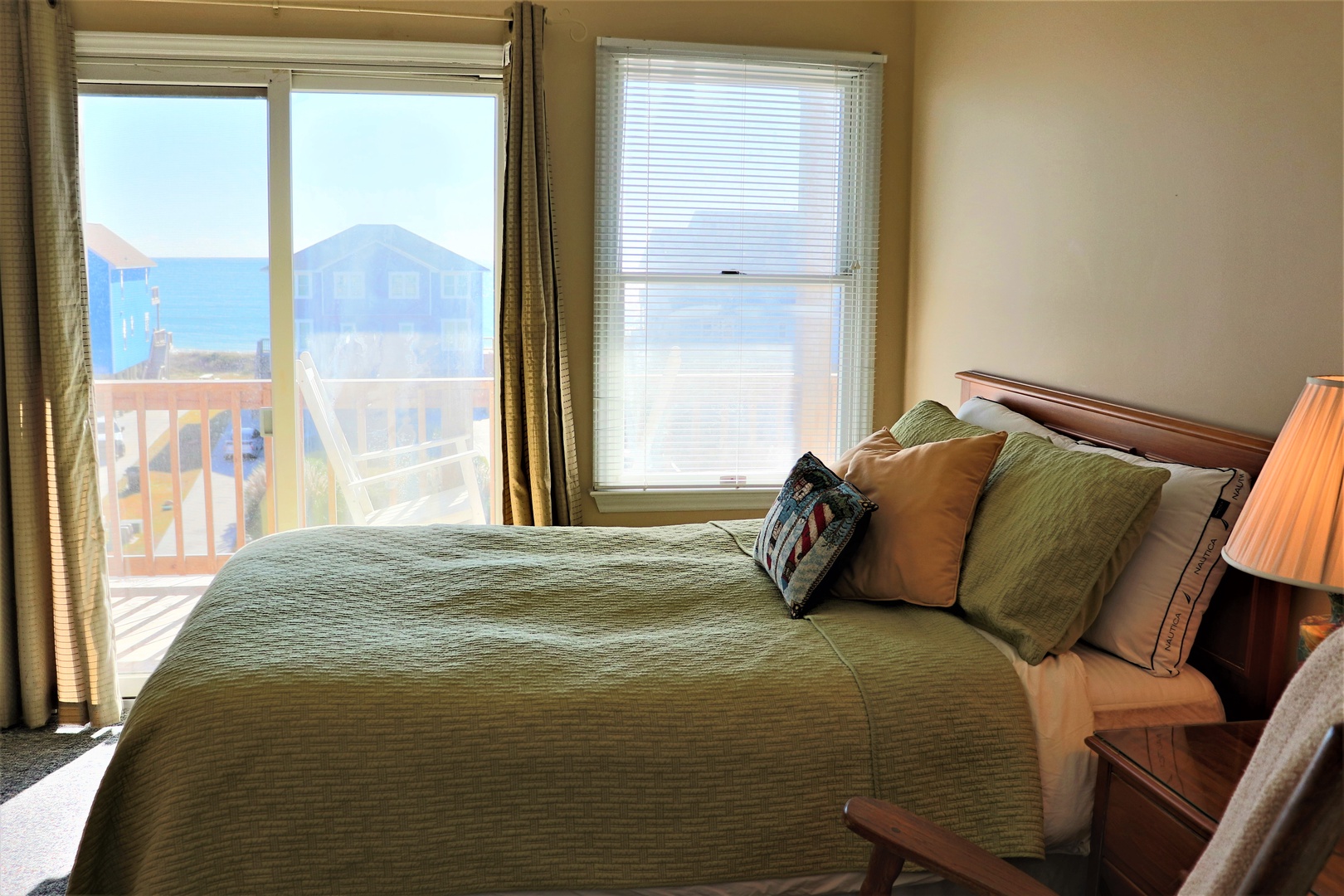 Drift off to sleep with breathtaking mountain views framing your comfortable bed, where crisp linens await your restful nights.