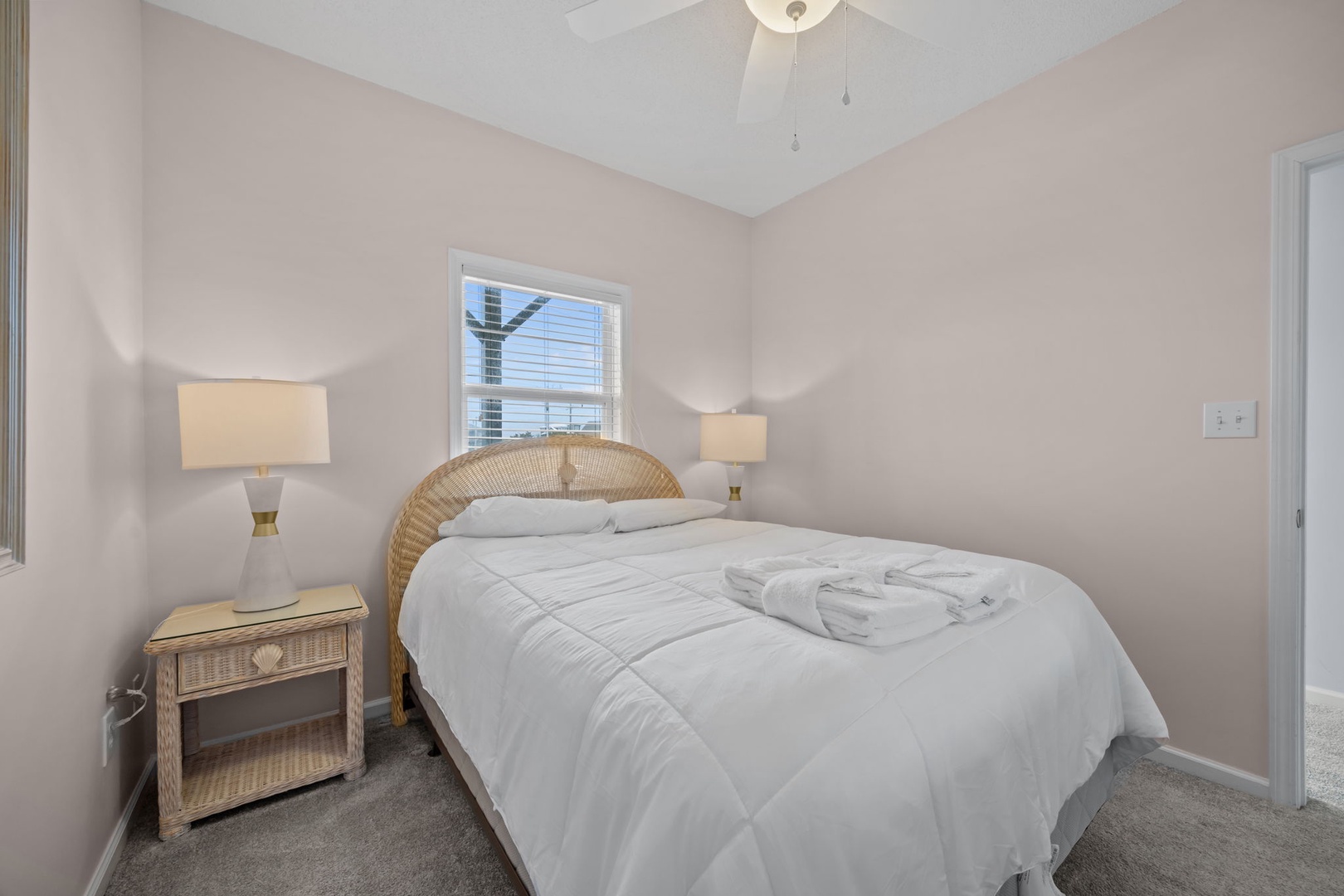 Drift into peaceful sleep in your cozy bedroom, where soft lighting and crisp linens create the perfect retreat after your day of exploring.