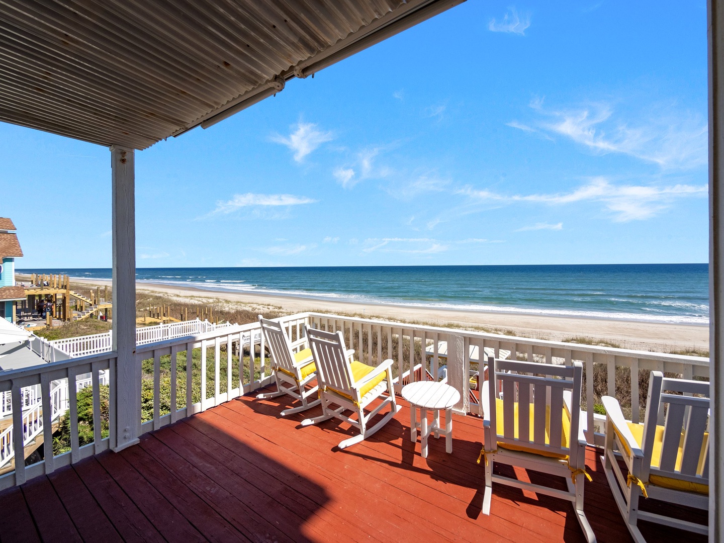 Watch waves roll in from your private deck with rocking chairs perfectly positioned for soaking up endless ocean views and salty sea breezes.