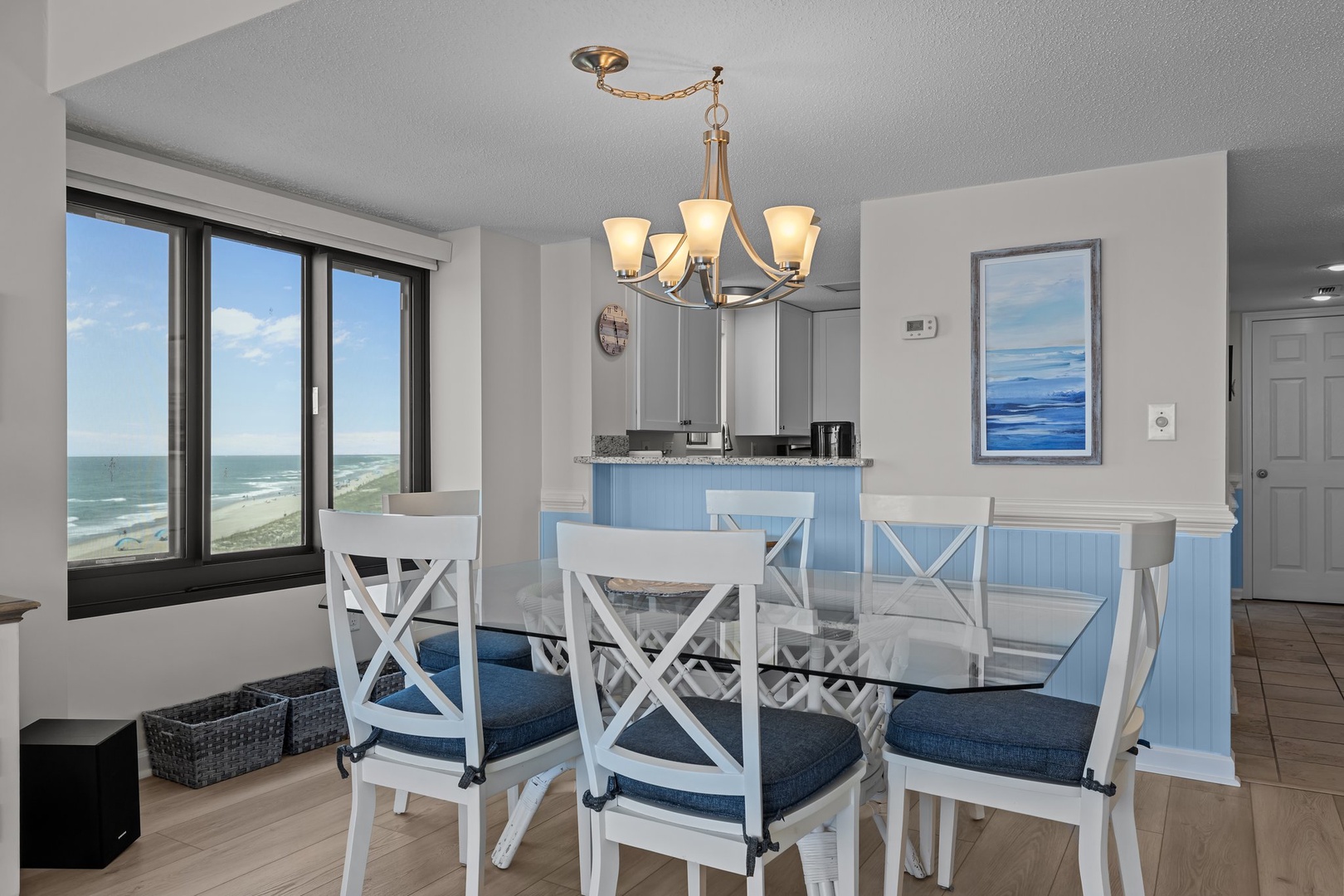 Savor meals with stunning ocean views from your dining area, where coastal charm meets modern comfort.