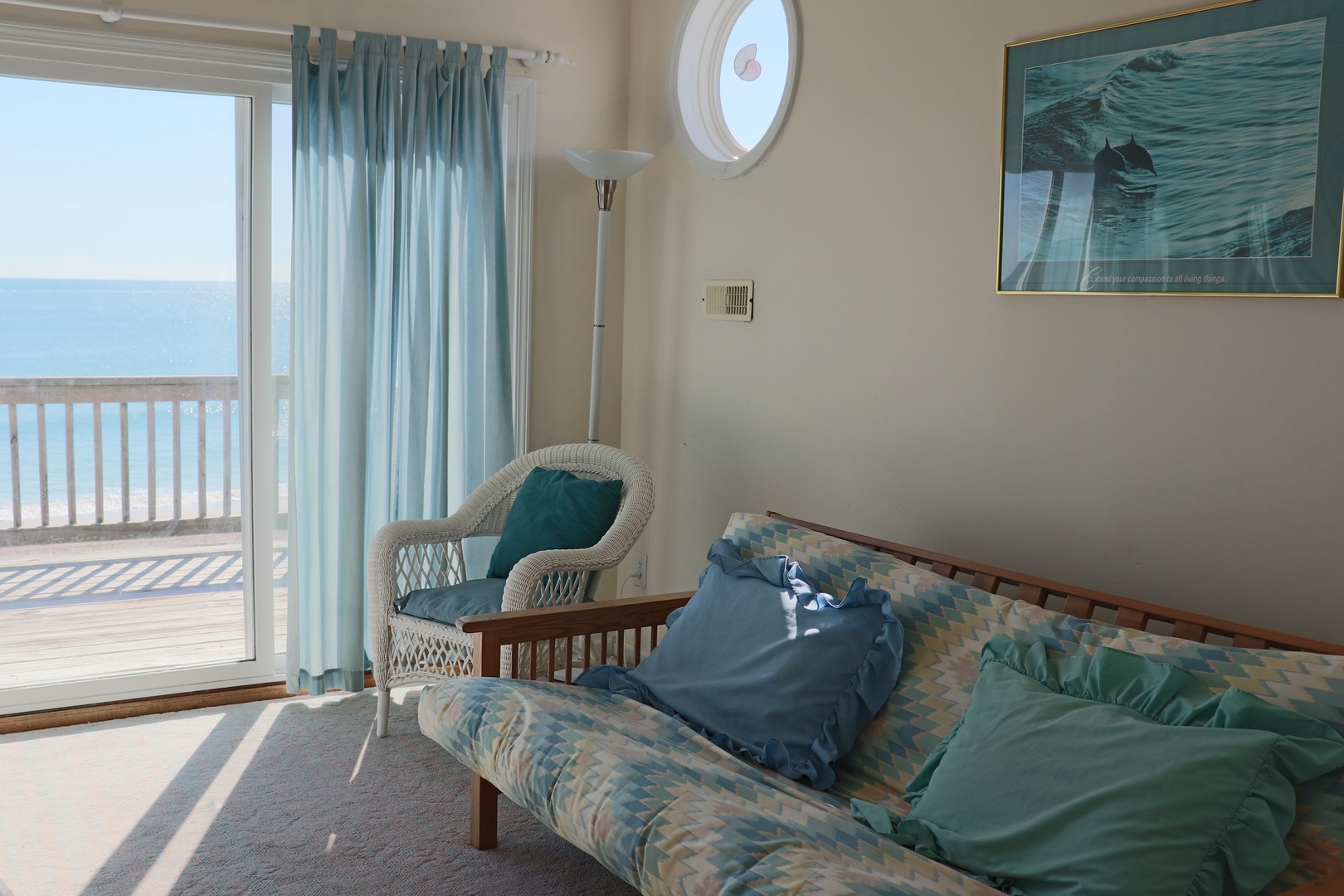 Wake up to endless ocean views from your cozy bedroom. Soft sea breeze flows through your balcony doors as morning light dances across your sanctuary.