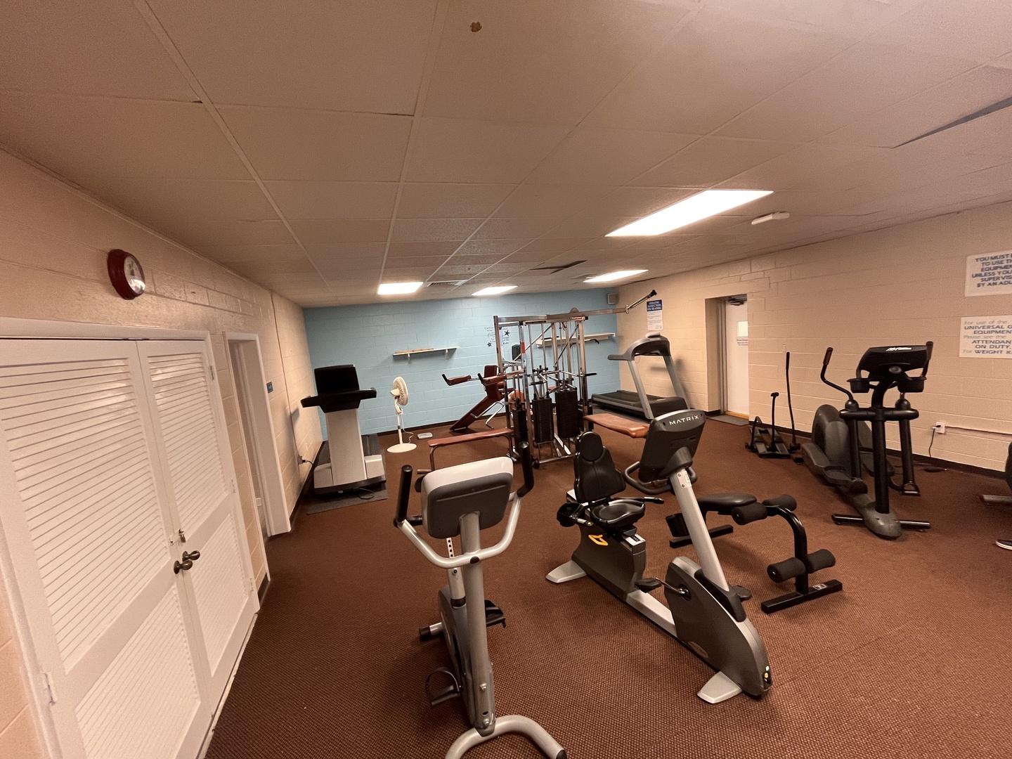 Stay active in your dedicated fitness center featuring cardio equipment and strength training machines for your daily workout routine.