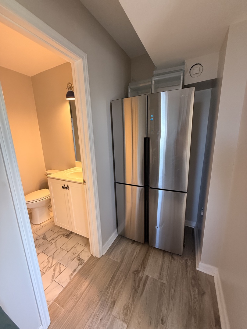 Enjoy modern comfort with sleek stainless steel appliances and efficient cooling to keep your snacks fresh throughout your stay.