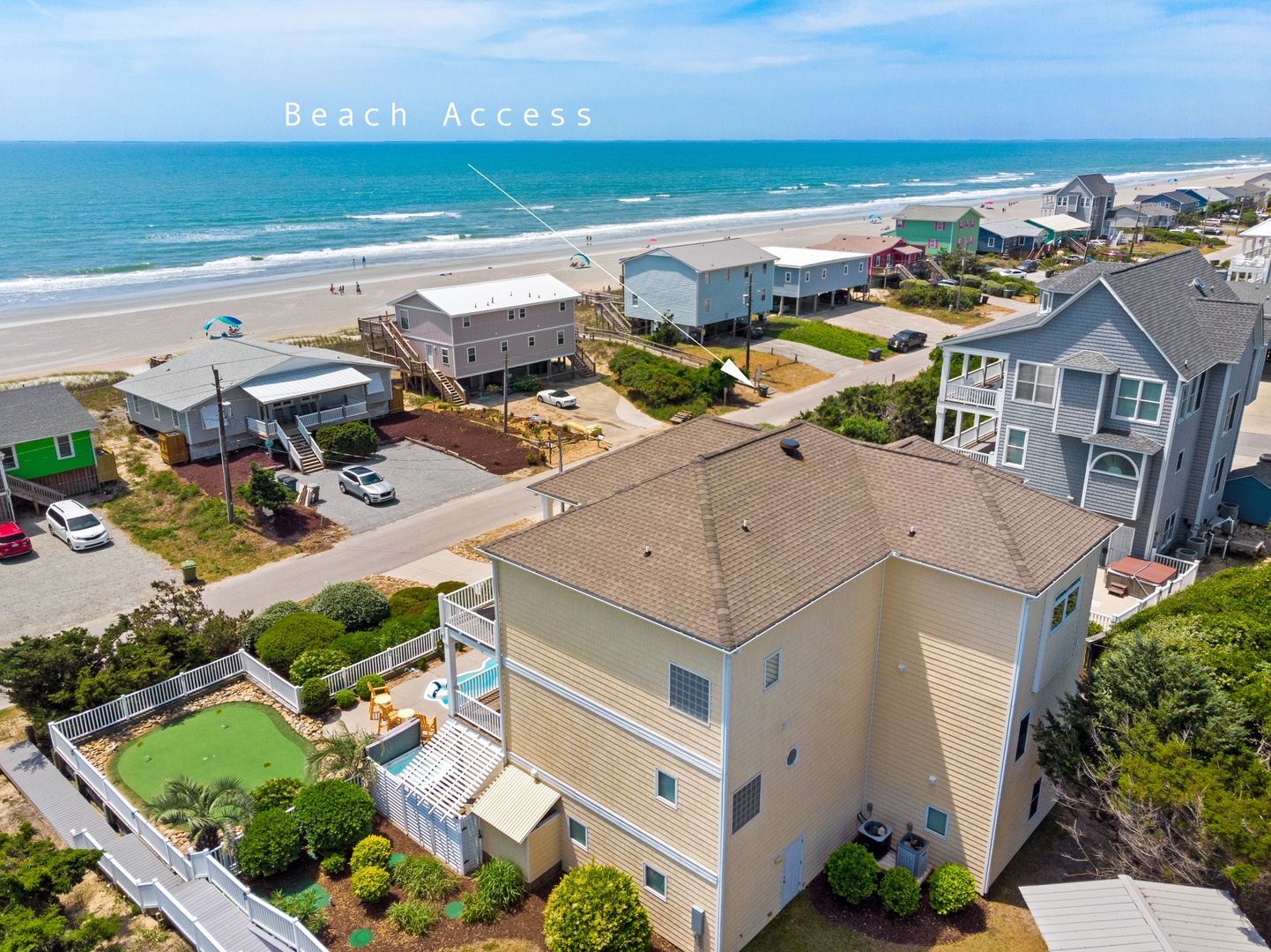 Beachfront vacation rental community offering direct beach access and coastal charm for your perfect getaway.