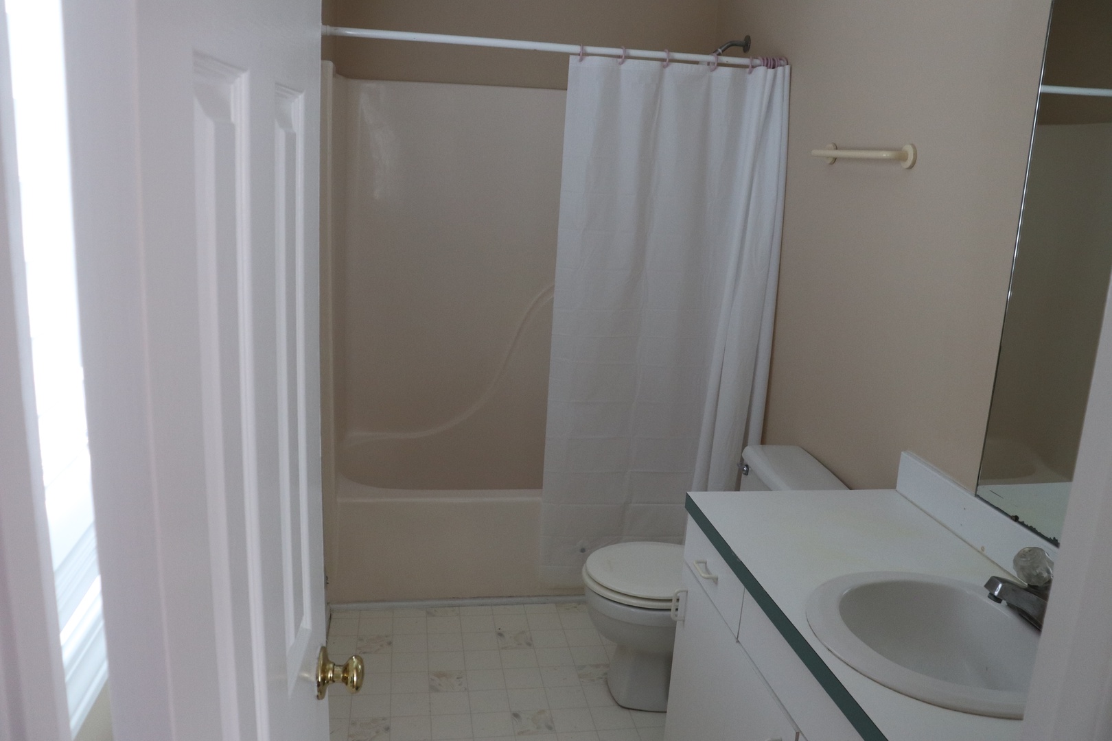 Your private bathroom features a relaxing tub-shower combo with fresh linens and everything you need to unwind after exploring.