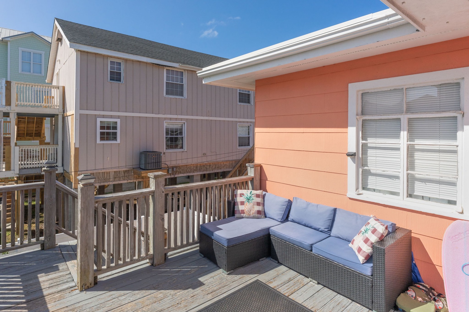 Unwind on your private deck with plush outdoor seating, perfect for morning coffee or sunset conversations.