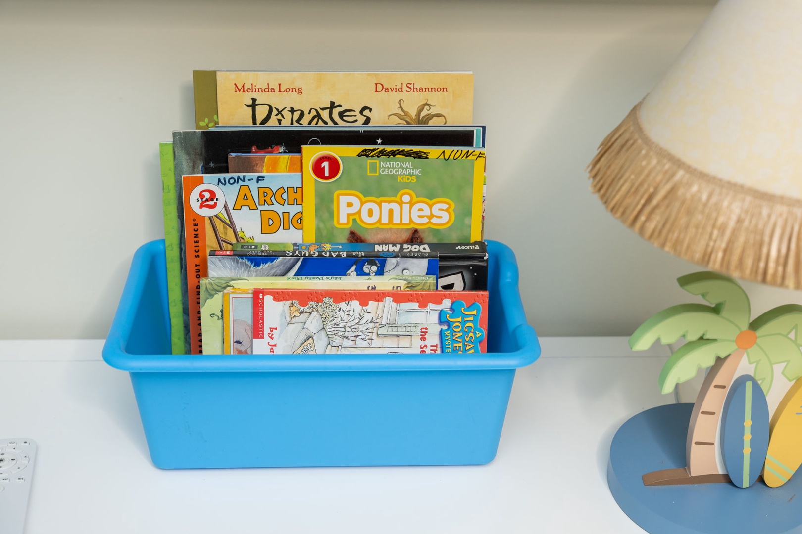 Your little ones will love this thoughtful collection of children's books, perfect for quiet reading time during your stay.