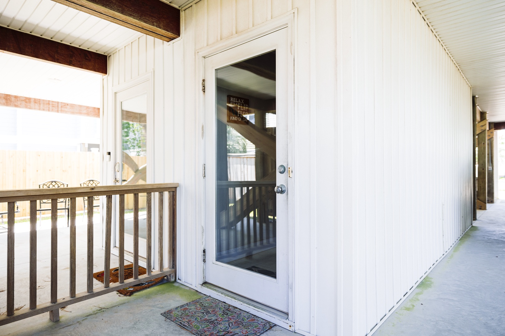 Step onto your private covered entryway with welcoming charm and easy access to your home away from home.