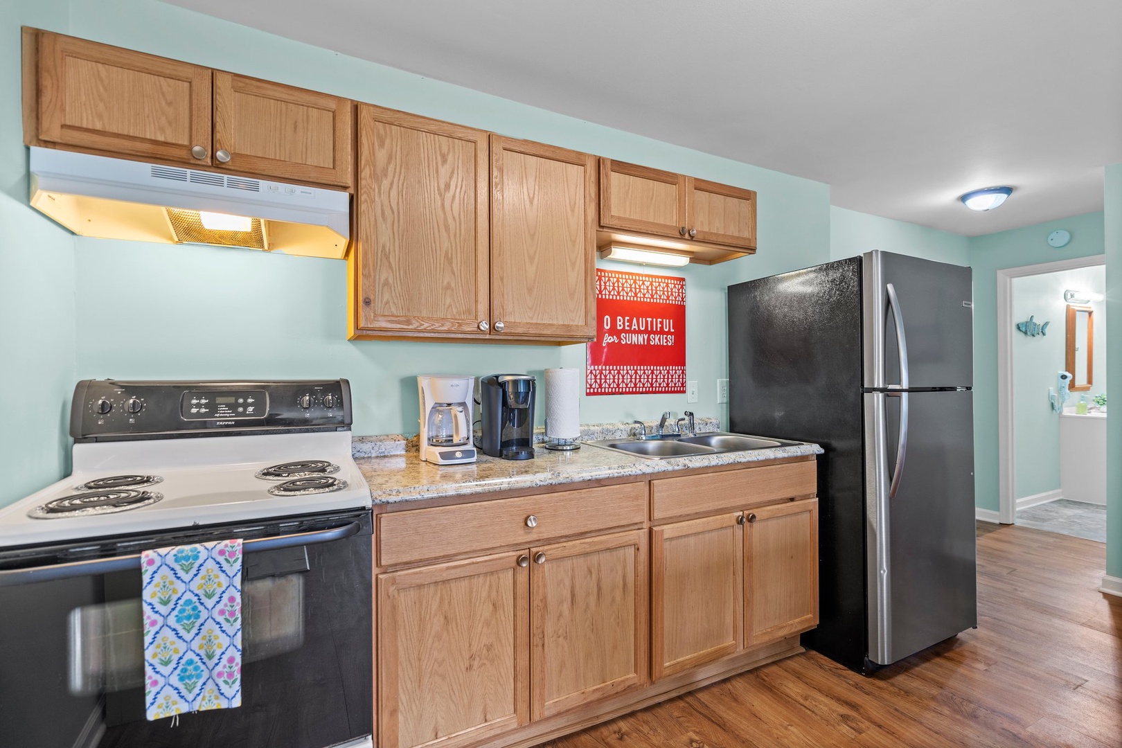Your fully equipped kitchen awaits with everything you need to create delicious meals during your stay.