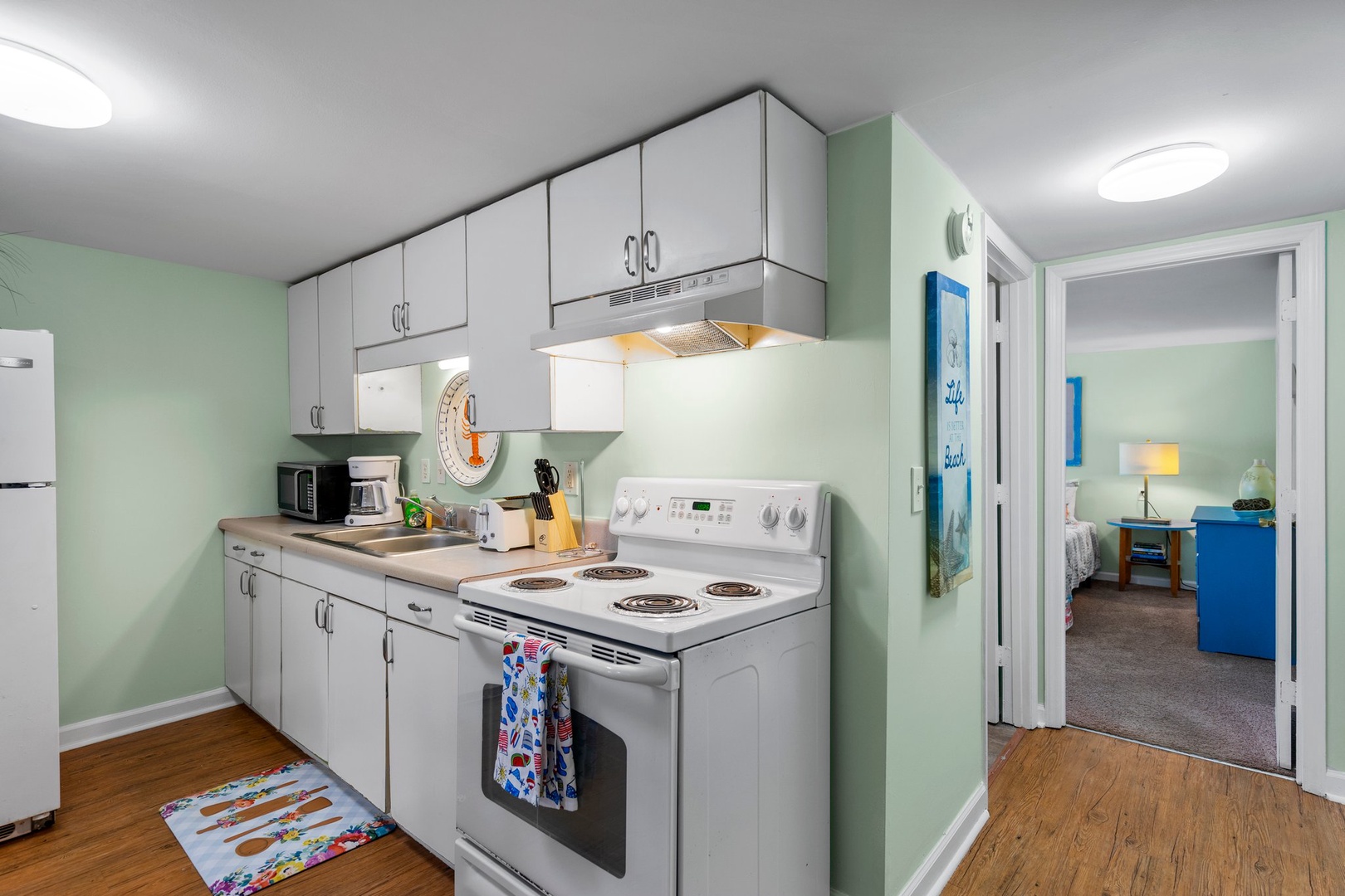 Your fully equipped kitchen awaits with everything needed to prepare memorable meals during your stay.