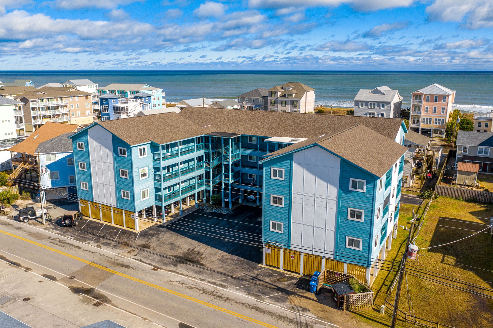 Oceanfront vacation rentals with direct beach access in a charming coastal community.