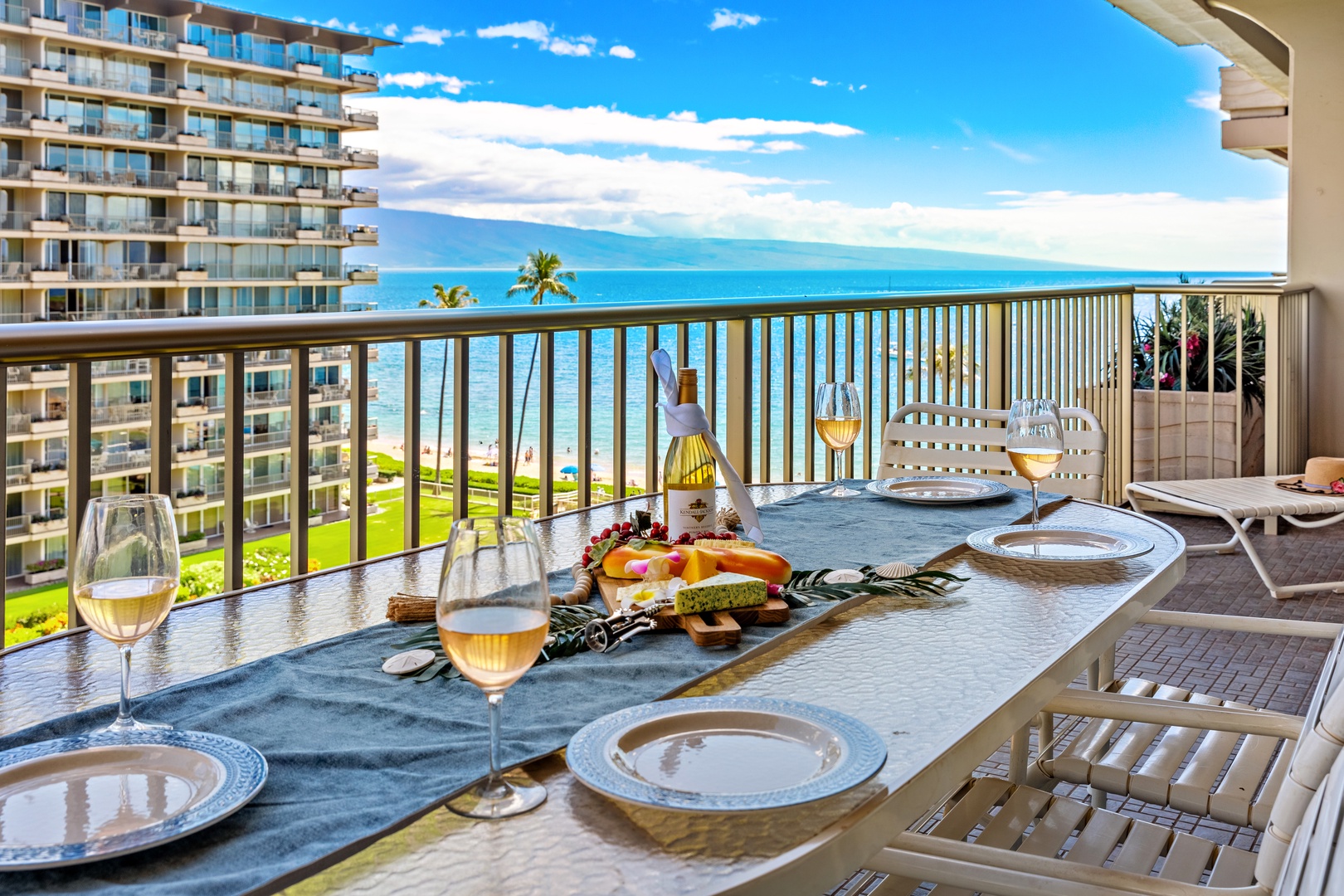 Picture yourself dining al fresco with the ocean stretching endlessly before you. This balcony sets the scene for unforgettable meals, where the gentle sea breeze and stunning water views become part of every bite.