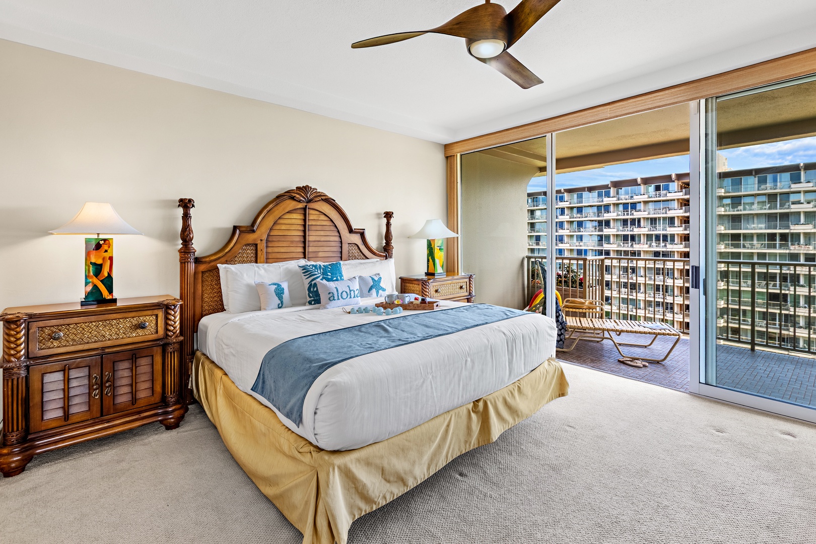 Wake up in tropical comfort with stunning views from your private balcony, where island breezes flow through spacious elegance.