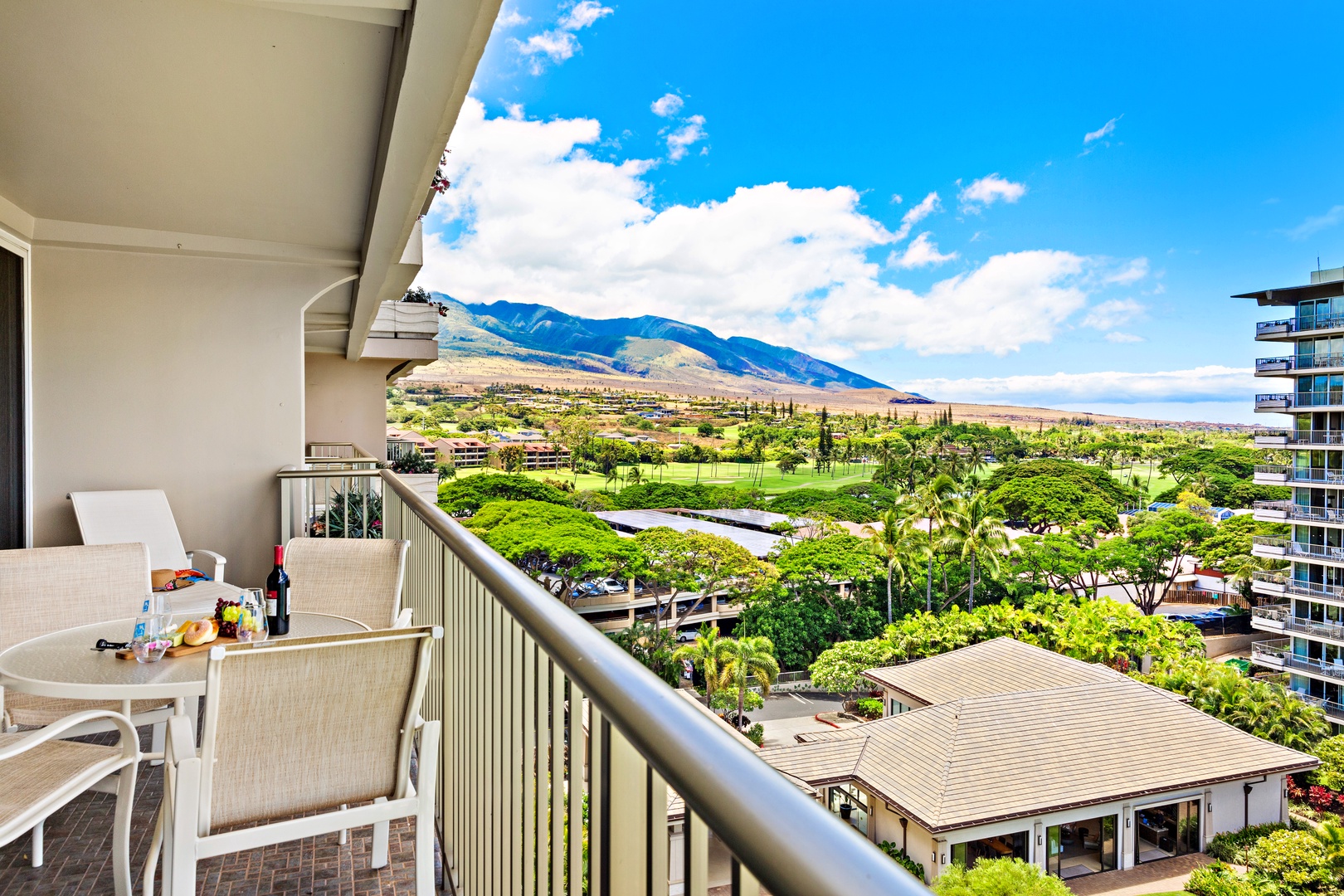 Breathtaking mountain views stretch before you from your private balcony, where lush greenery and dramatic peaks create the perfect backdrop for your morning coffee or evening wine.