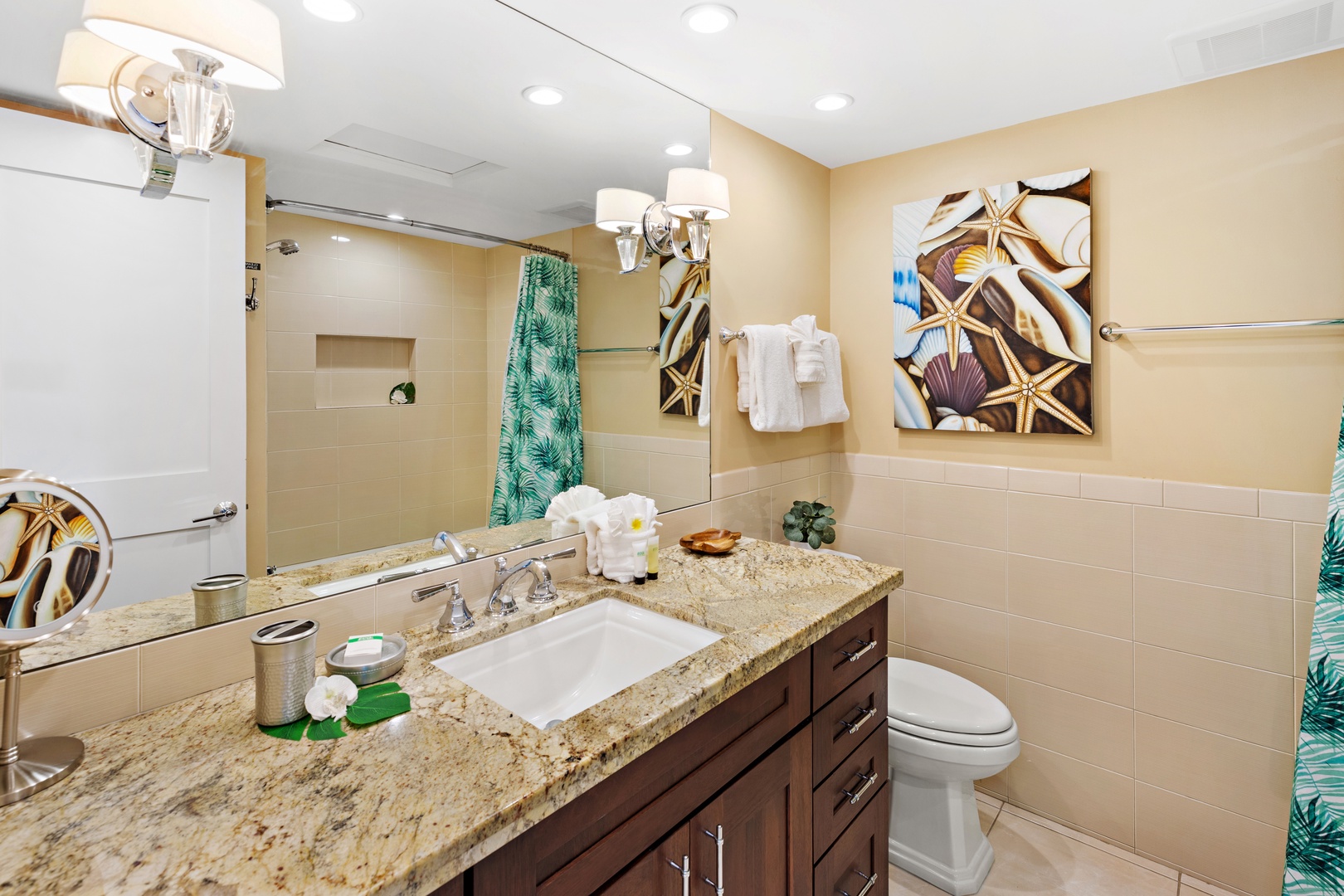 Refresh after a day of adventure in your coastal-inspired bathroom, where granite countertops and soft lighting create a spa-like retreat.