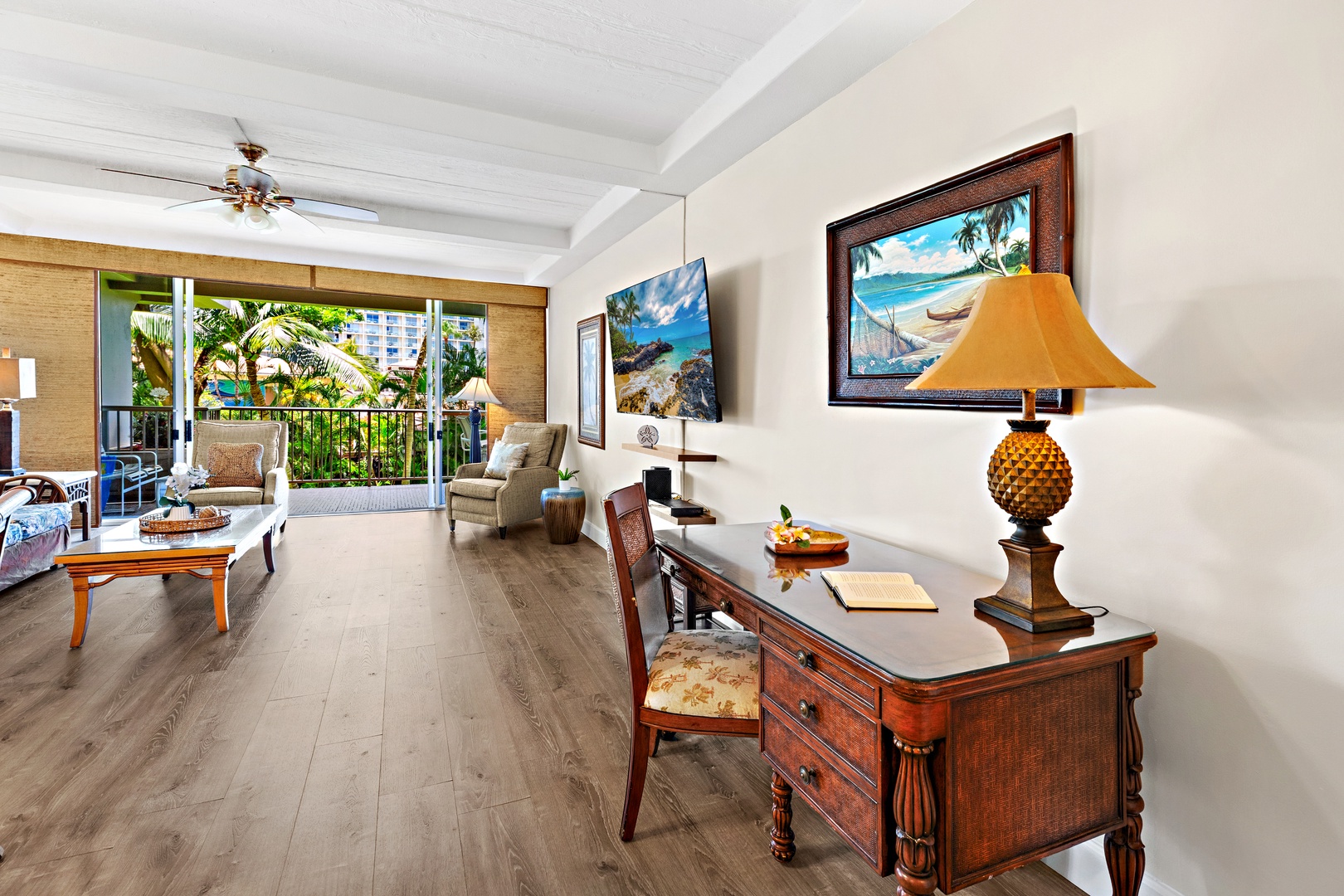 Your tropical retreat blends island charm with home comforts, where coastal breezes drift through open doors and thoughtful touches invite you to settle in and unwind completely.