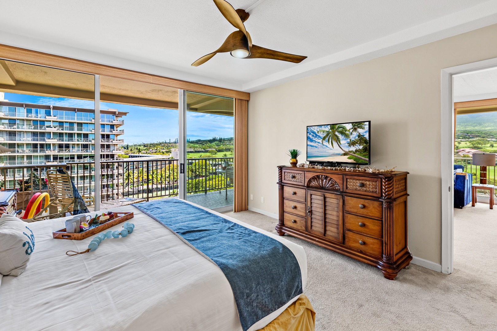 Wake up to stunning city and mountain views from your private balcony, while enjoying the comfort of elegant furnishings and tropical charm.