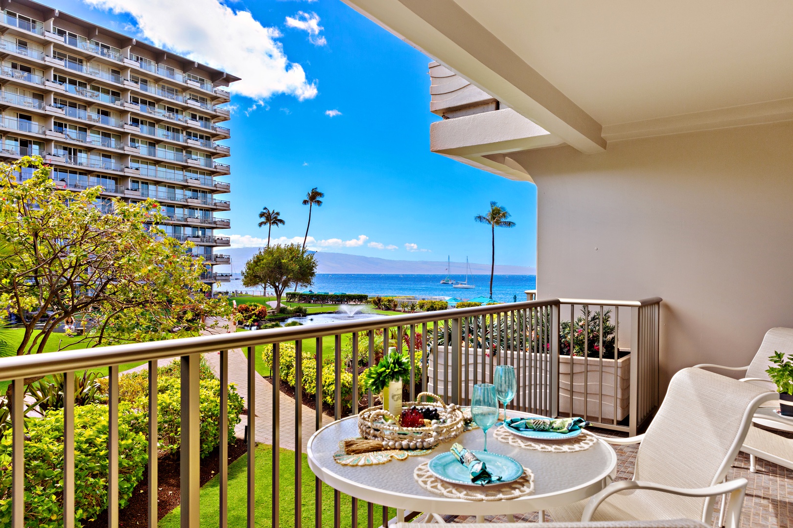 Sip your favorite beverage on your private balcony while soaking in breathtaking ocean views and watching the waves dance below.