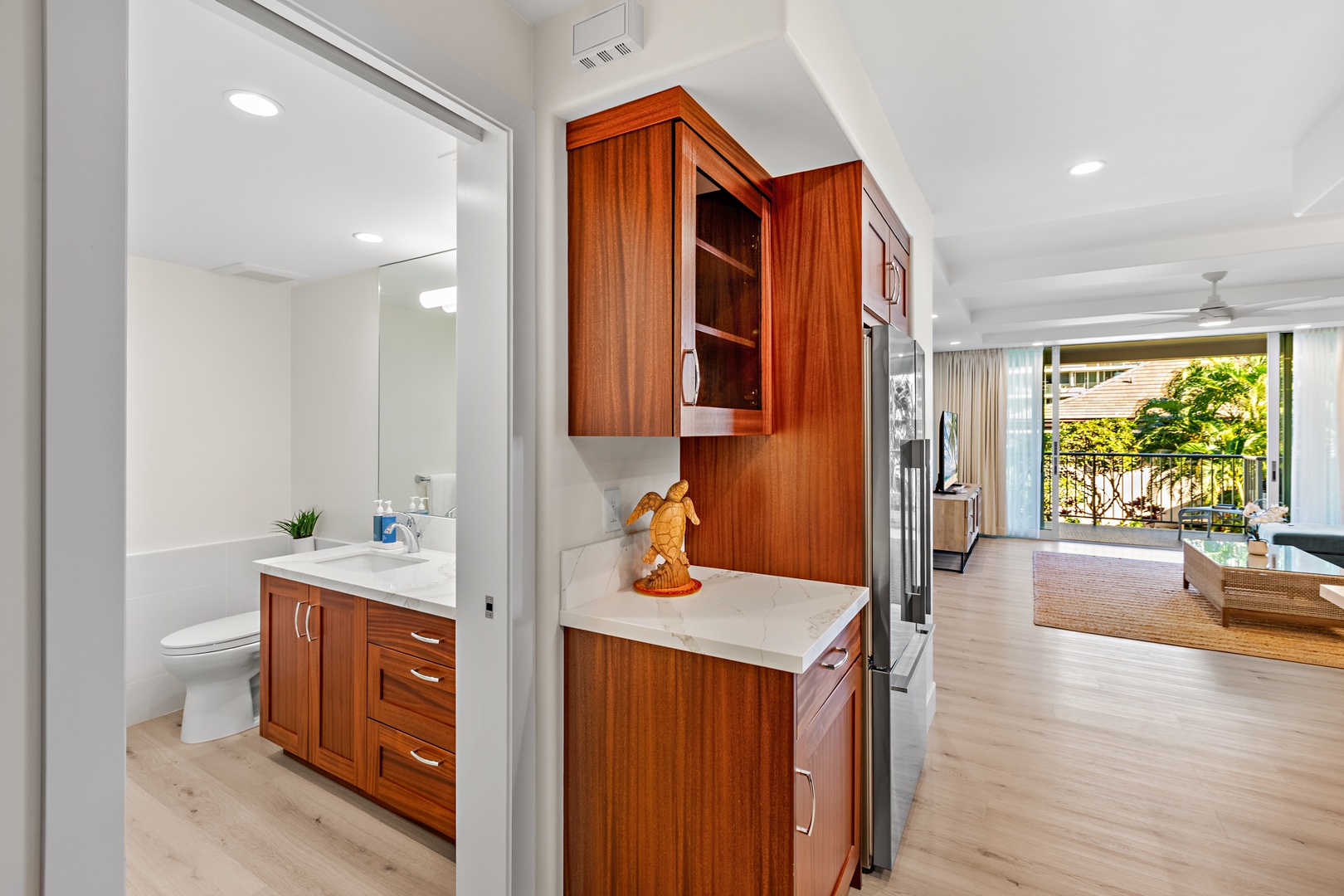 Entry Way   A warm island welcome from the moment you arrive. Step into a bright and inviting entryway that sets the tone for your relaxing Maui escape