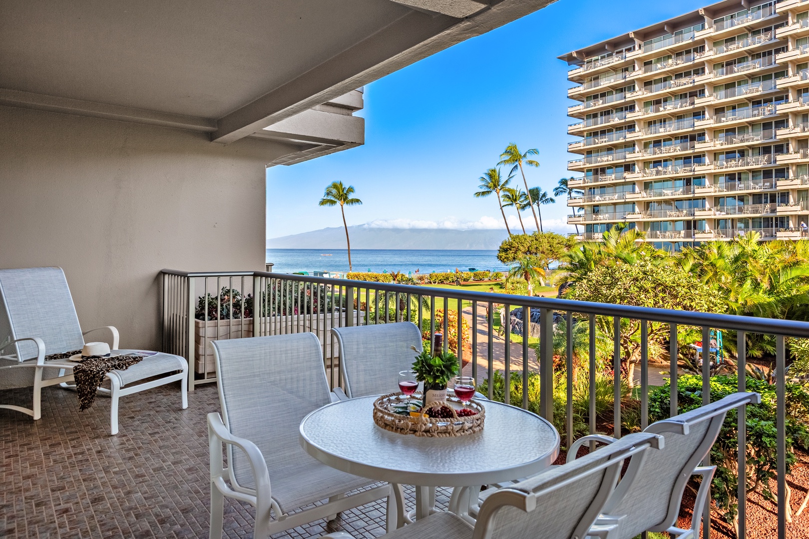 Sip your favorite beverage on your private balcony while soaking in breathtaking ocean views and watching the waves dance below.
