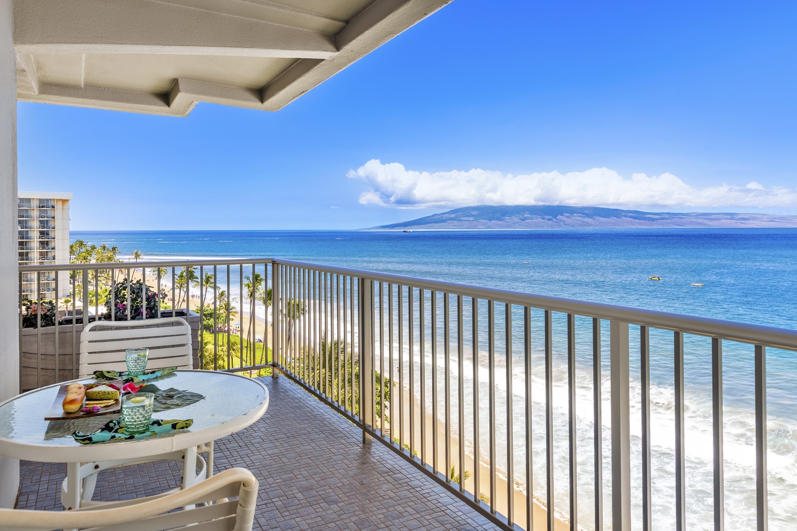 Savor your morning coffee or unwind with sunset cocktails while gazing at endless ocean blues and gentle waves—your private balcony offers a front-row seat to paradise and pure relaxation.