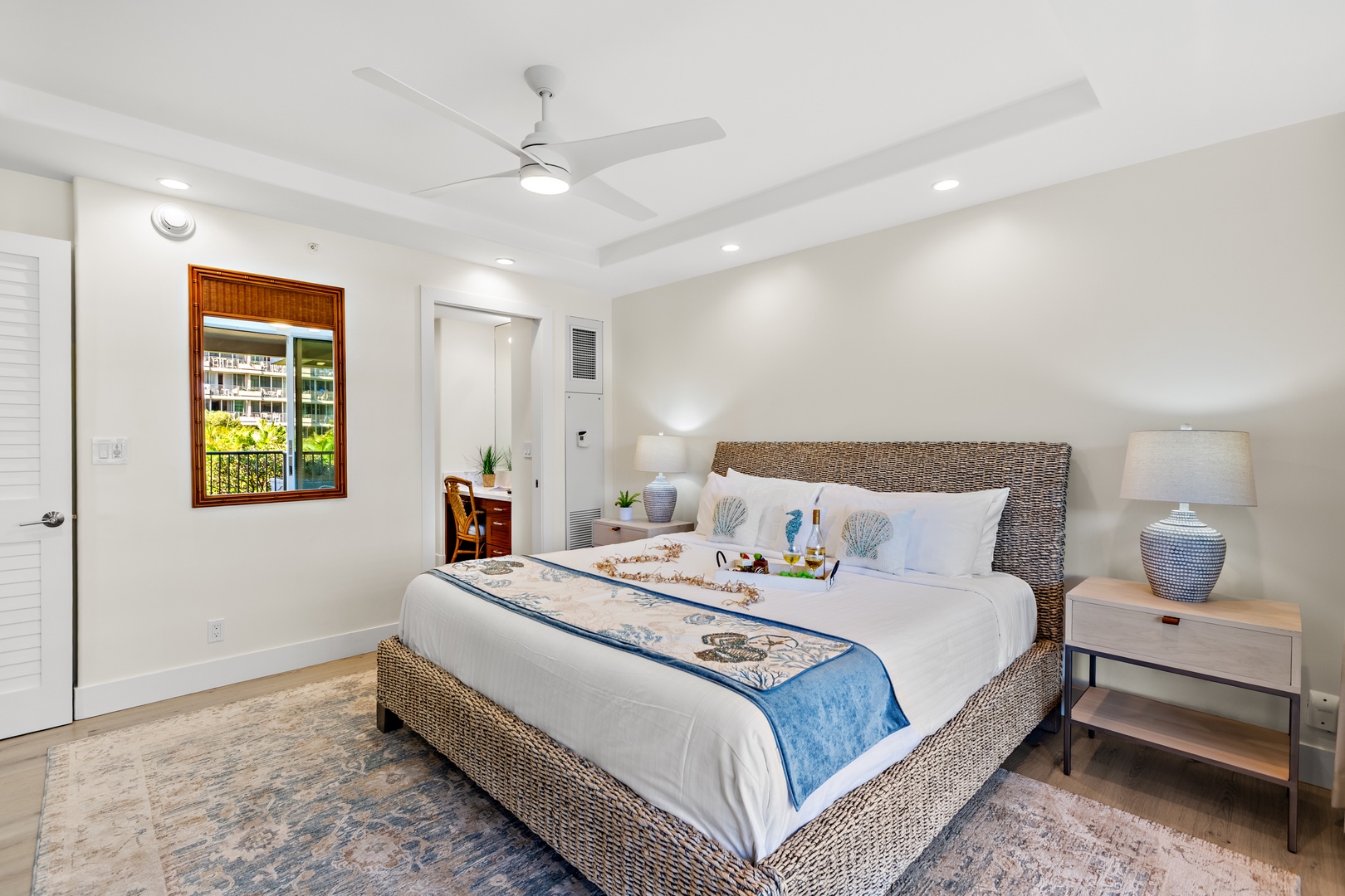 Sink into a plush king-size bed designed for ultimate comfort. Soft linens, cloud-like pillows, and a cozy, inviting feel to make it the perfect place to unwind after a day in paradise.