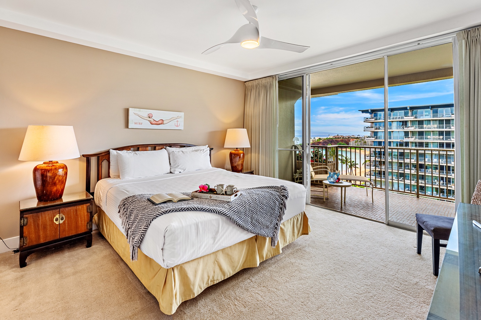 Your spacious bedroom opens to a private balcony views greet you each morning through floor-to-ceiling windows.