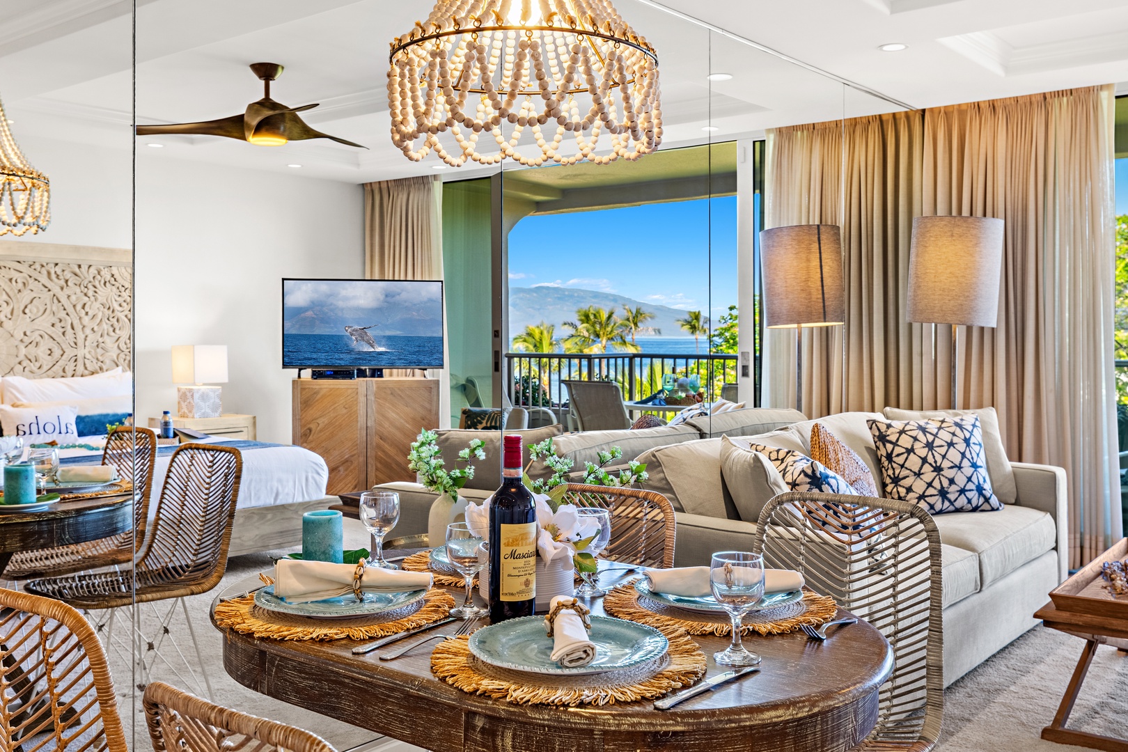 Cook, dine, and connect in a fully equipped kitchen with a welcoming dining area. Perfect for everything from quick island breakfasts to cozy dinners at home.