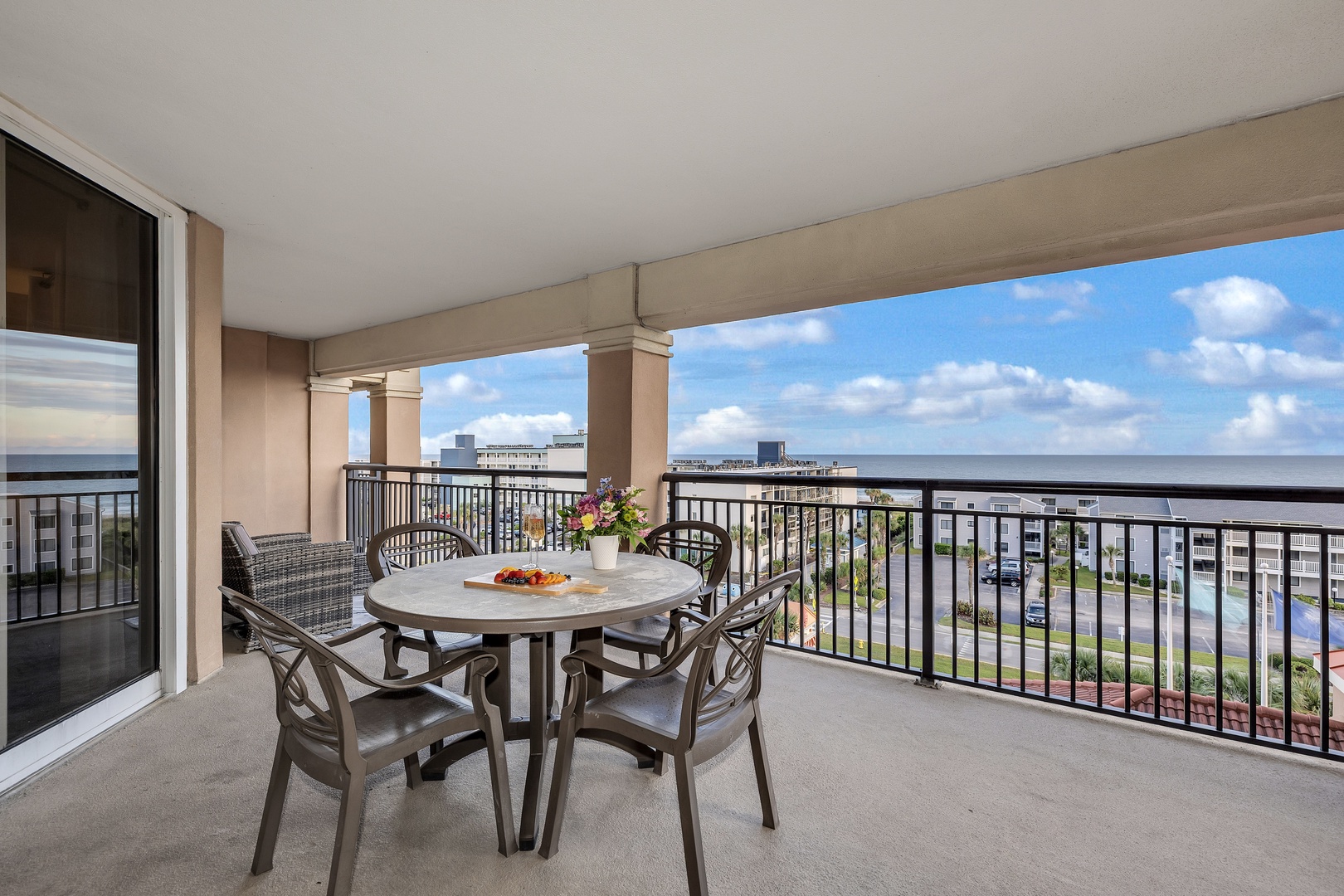 Savor your morning coffee or evening meals at your private balcony dining area, where ocean breezes and sweeping sea views create the perfect backdrop for every moment of your stay.