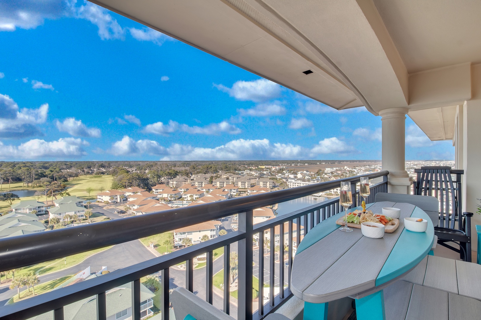 Soak up panoramic views from your private balcony, where morning coffee tastes better with sweeping vistas of the neighborhood below.
