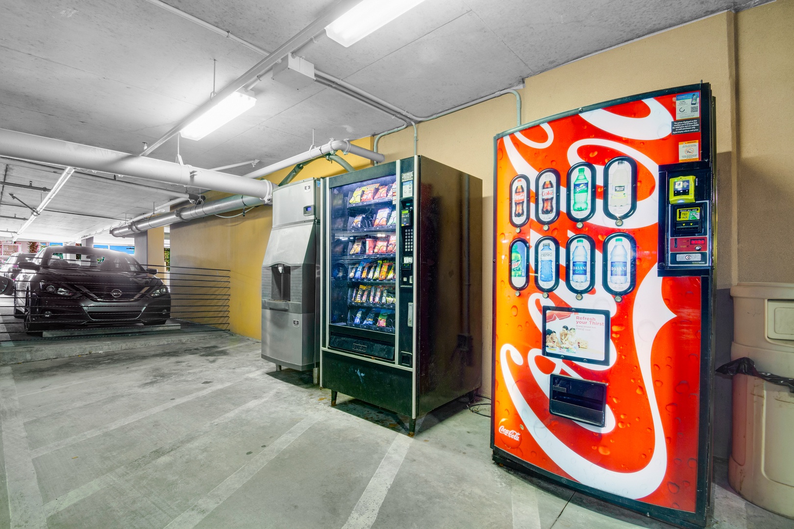 Vending machines in the parking garage offer quick snacks and cold beverages whenever you need a refreshing pick-me-up during your stay.