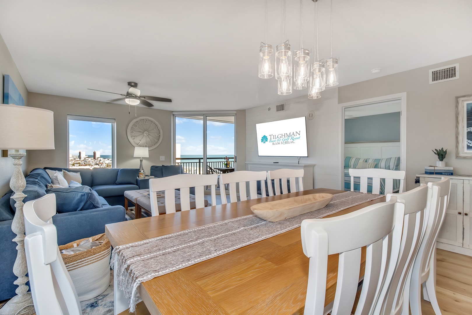 Dining with View into Primary Bedroom