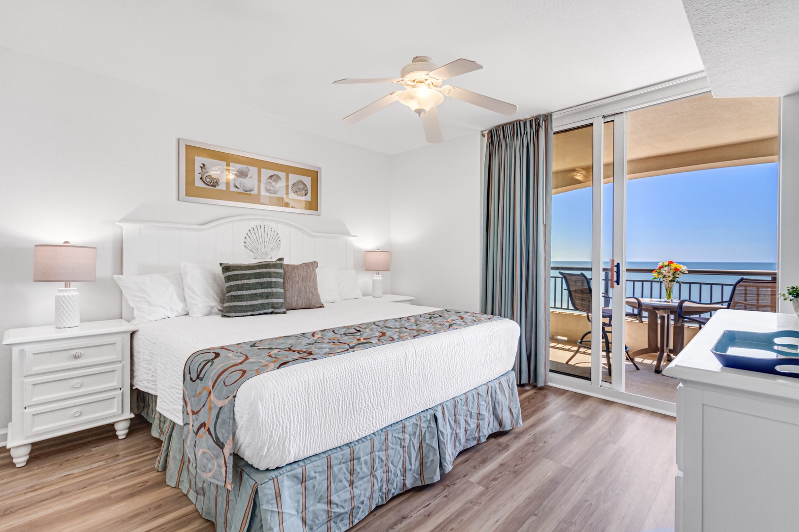 Wake up to breathtaking sea views from your comfortable bed, then step onto your private balcony for morning coffee.