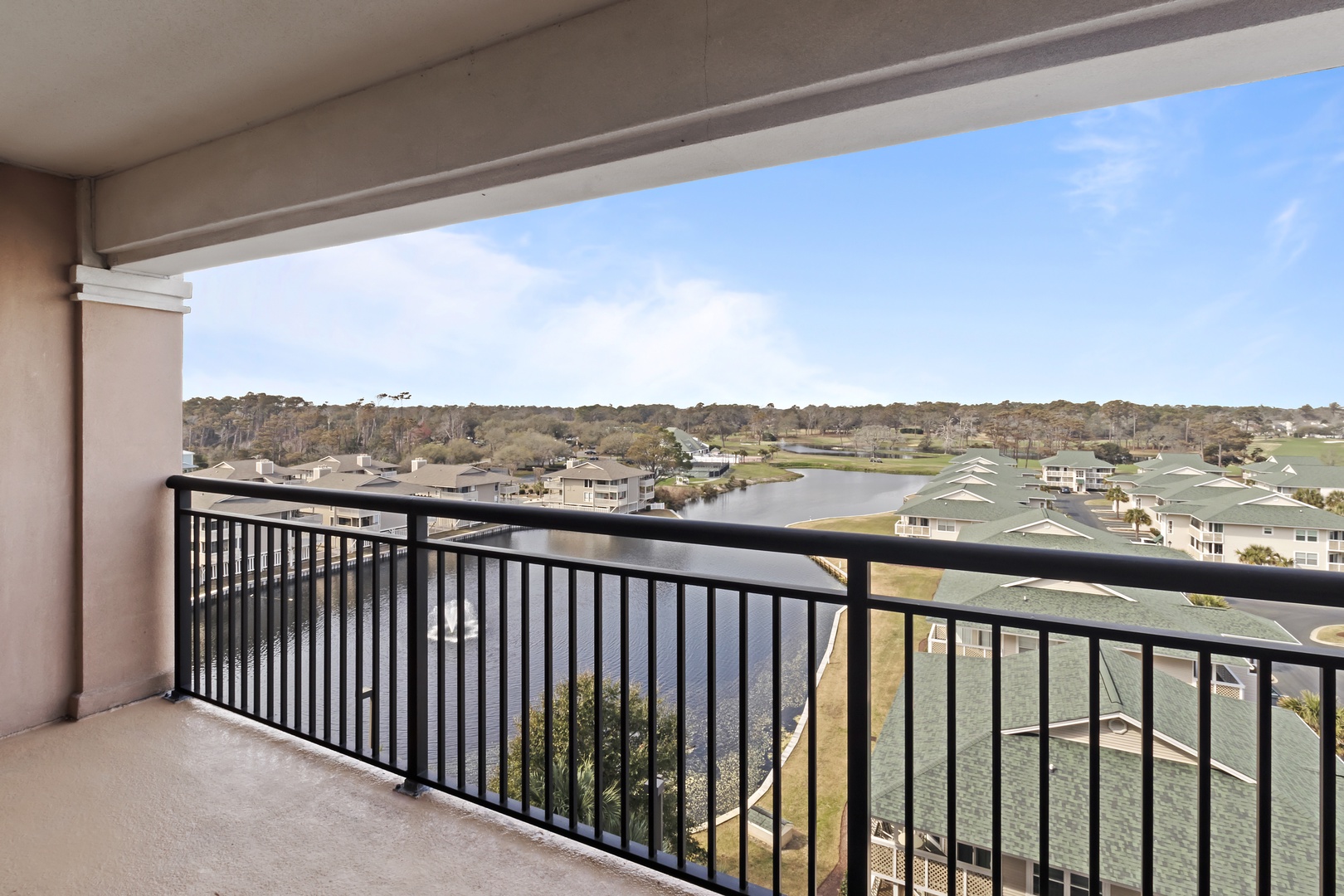 Step out onto your private balcony and soak in panoramic views of the tranquil waterway below.