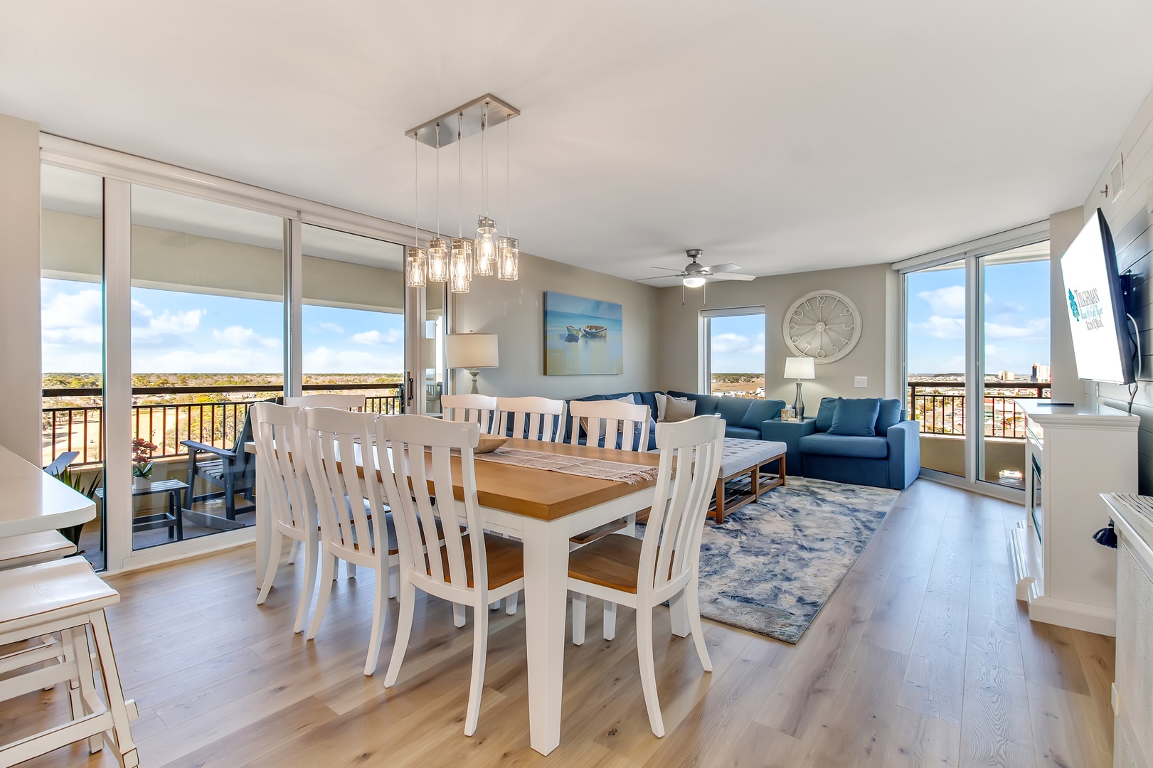 Dining Room with View onto Side Balcony