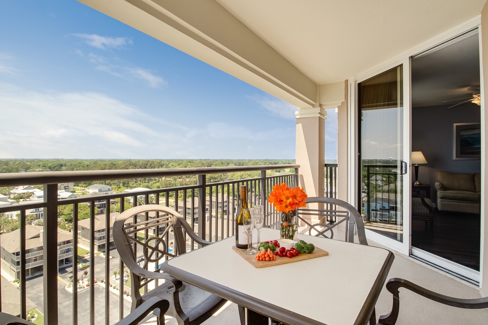 Enjoy panoramic views from your private balcony, where morning coffee and sunset dining become unforgettable moments against the sweeping landscape.