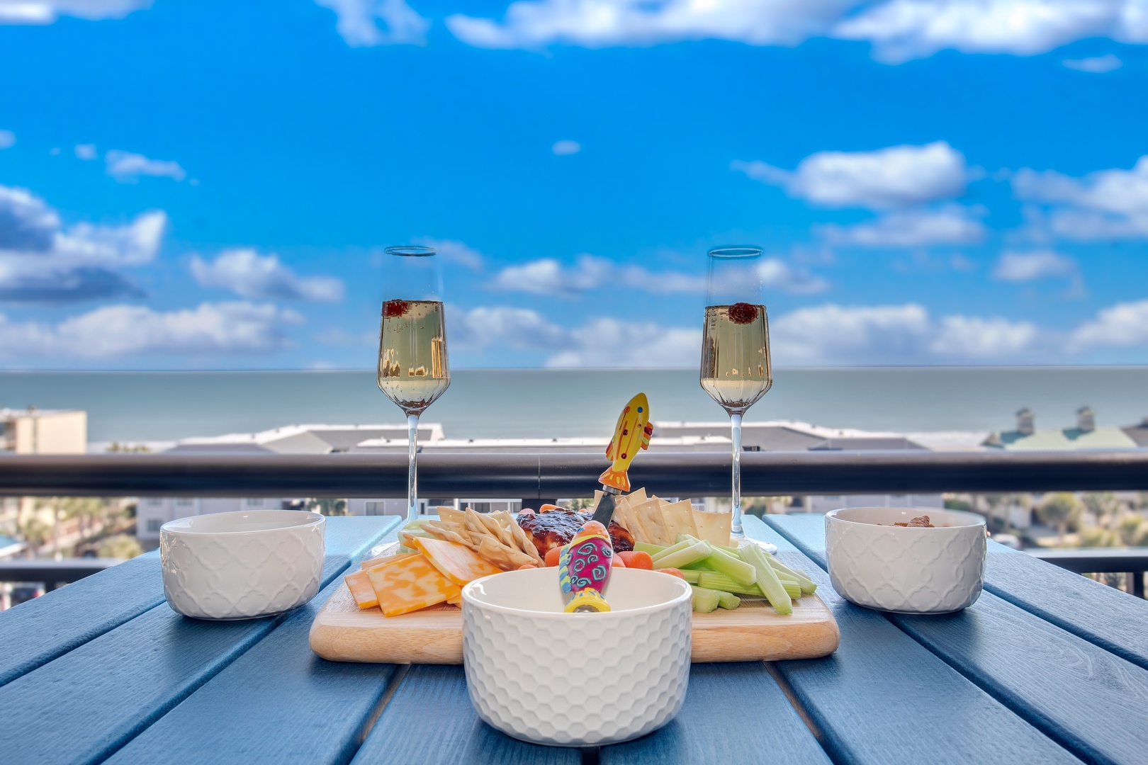 Savor wine and cheese while ocean waves create the perfect soundtrack to your seaside escape.