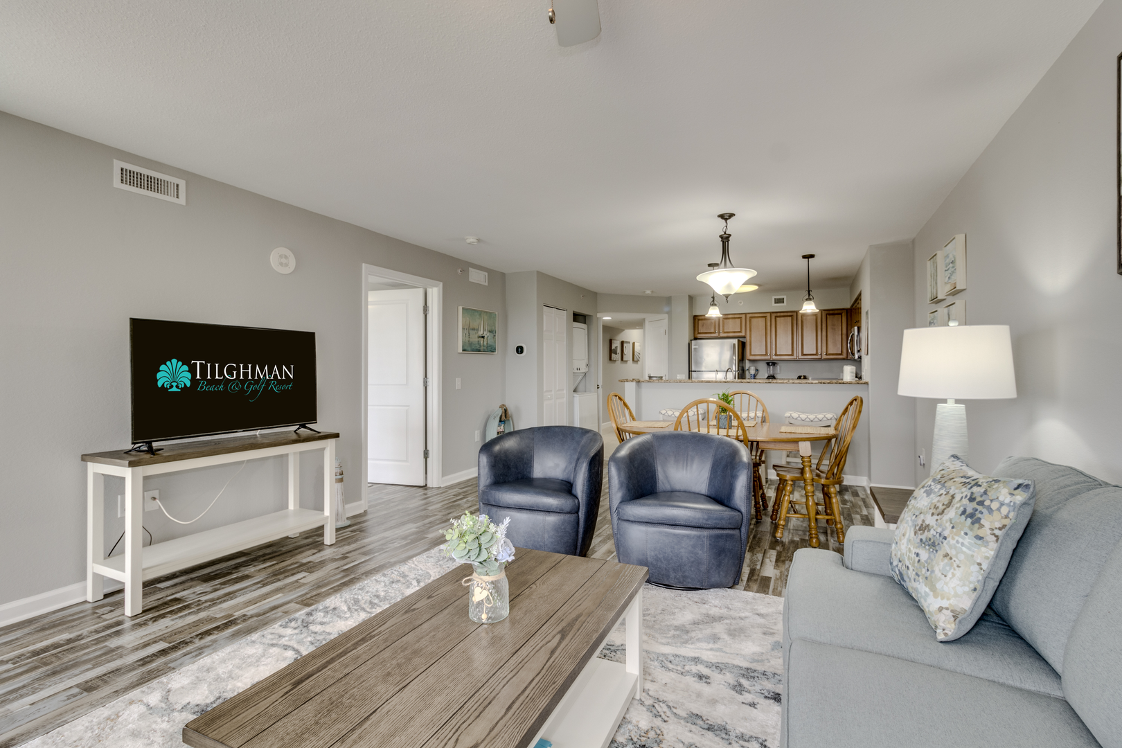 Your open-concept retreat features plush seating, elegant dining, and modern kitchen—perfect for unwinding after exploring.