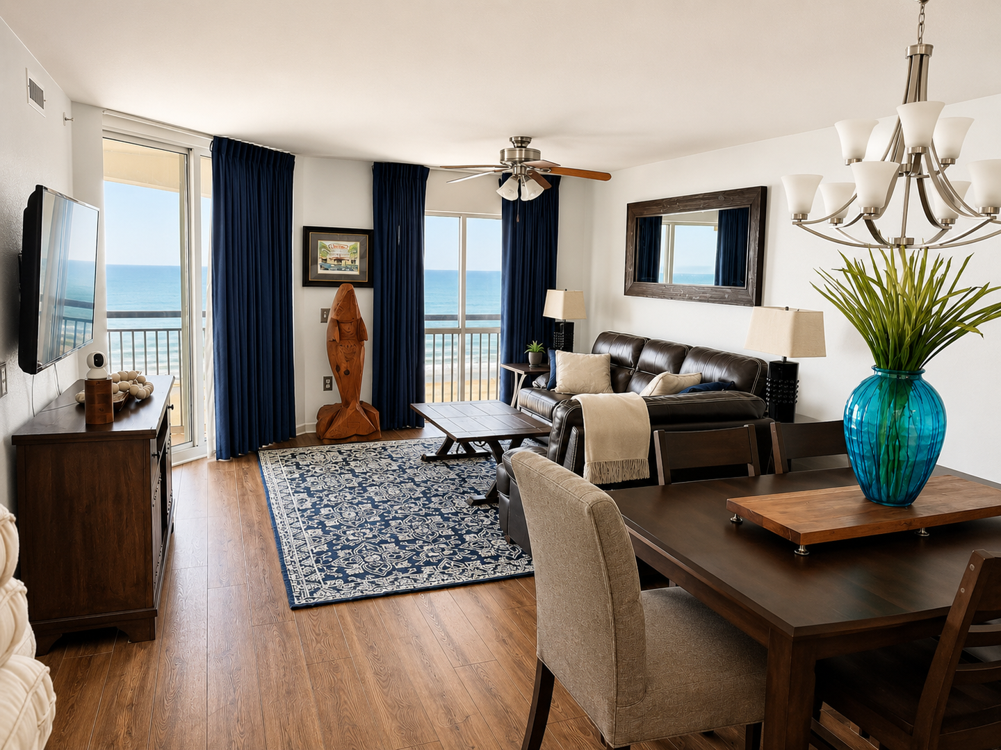 Step into your bright coastal retreat where hardwood floors and modern comforts meet stunning sea views. Your private balcony opens to the ocean, inviting you to unwind with coffee at sunrise or evening breezes.