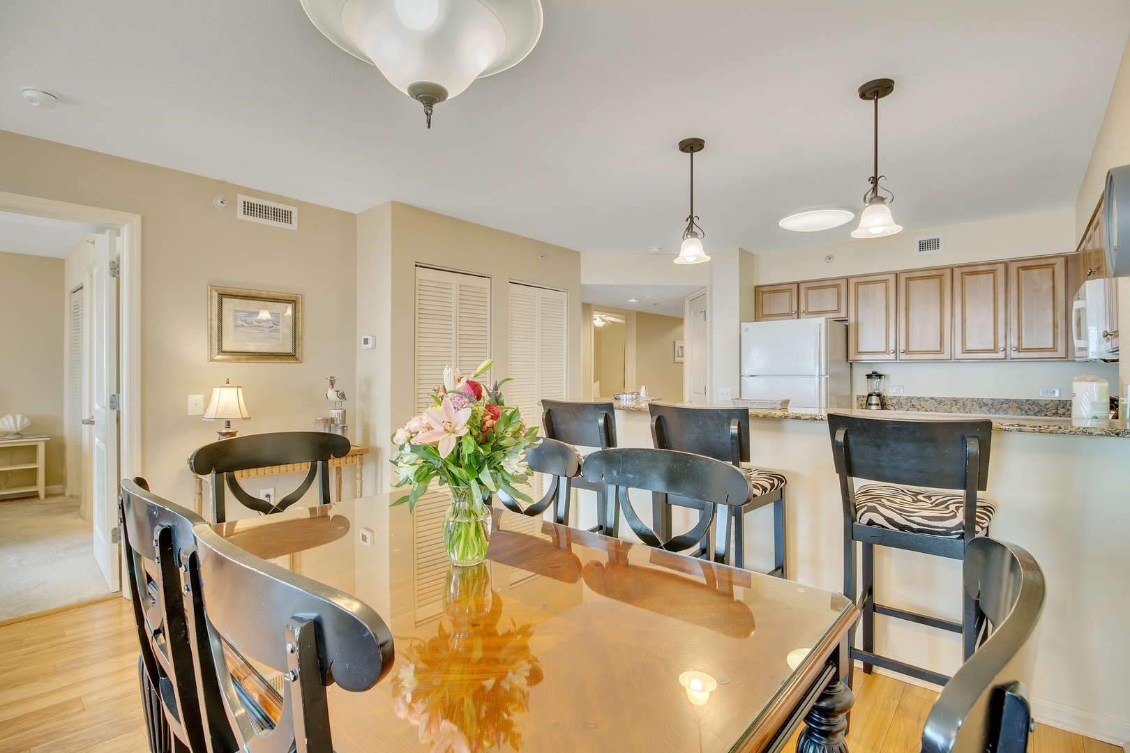 Dining Room Table with Flowers