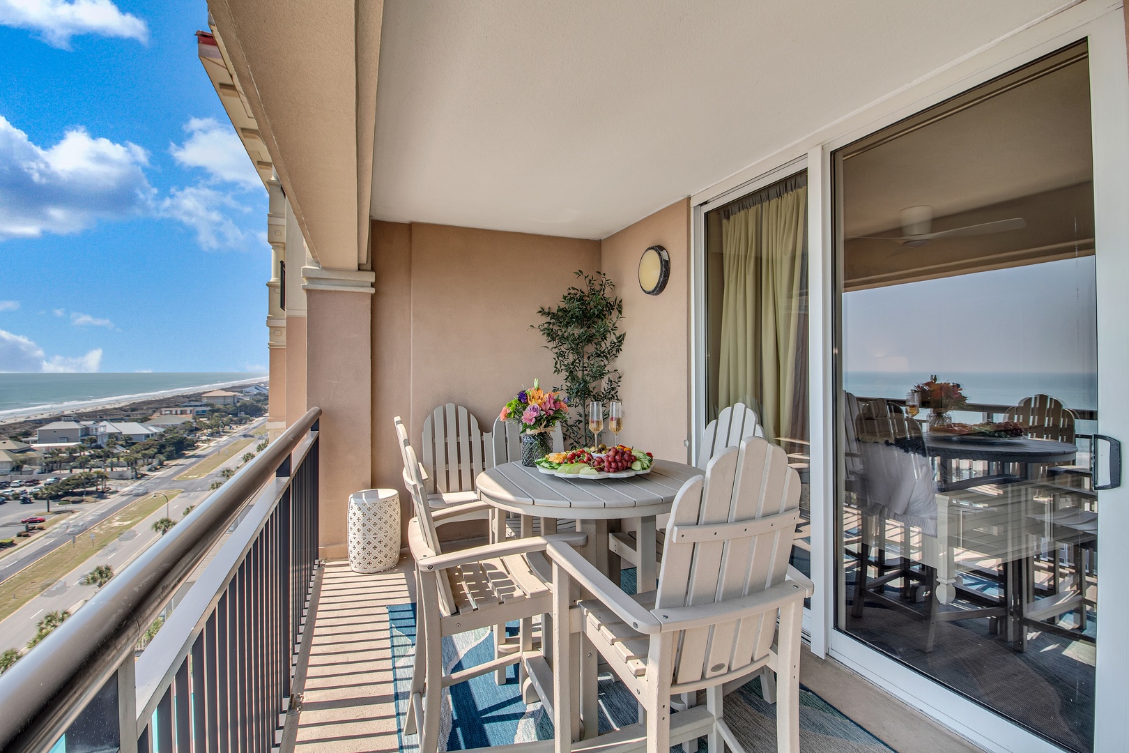Your private balcony offers stunning ocean views while you dine al fresco or simply relax in comfort above the coastline.