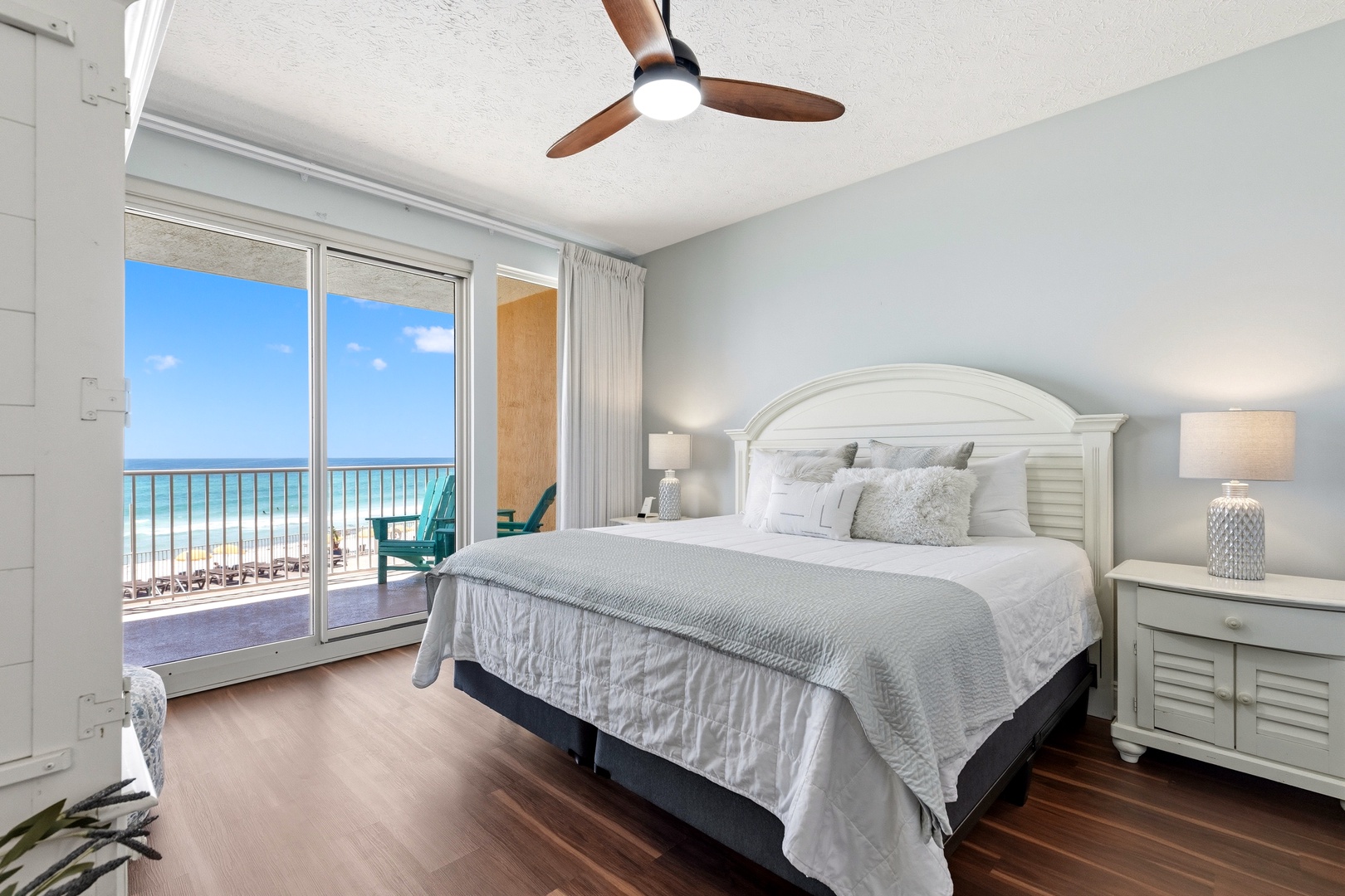 Wake up to stunning ocean views from your comfortable master bedroom, where gentle sea breezes and the sound of waves create perfect morning moments.