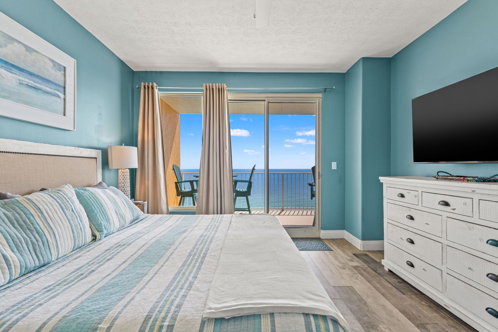 Wake up to breathtaking ocean views from your comfortable bed. Step onto your private balcony to feel the sea breeze and soak in the horizon.