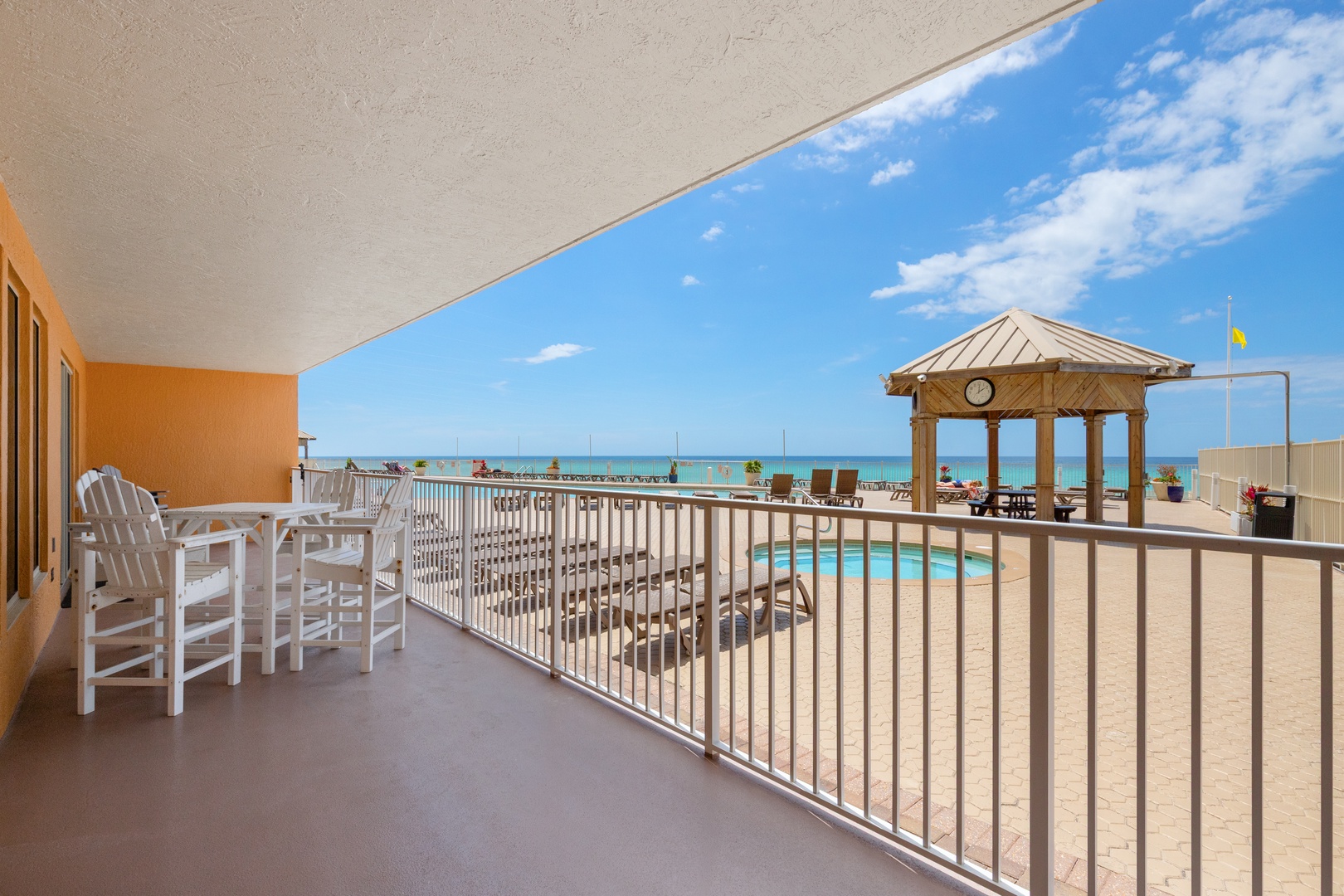 Step onto your private balcony and savor morning coffee while watching the waves roll in from your beachfront perch.