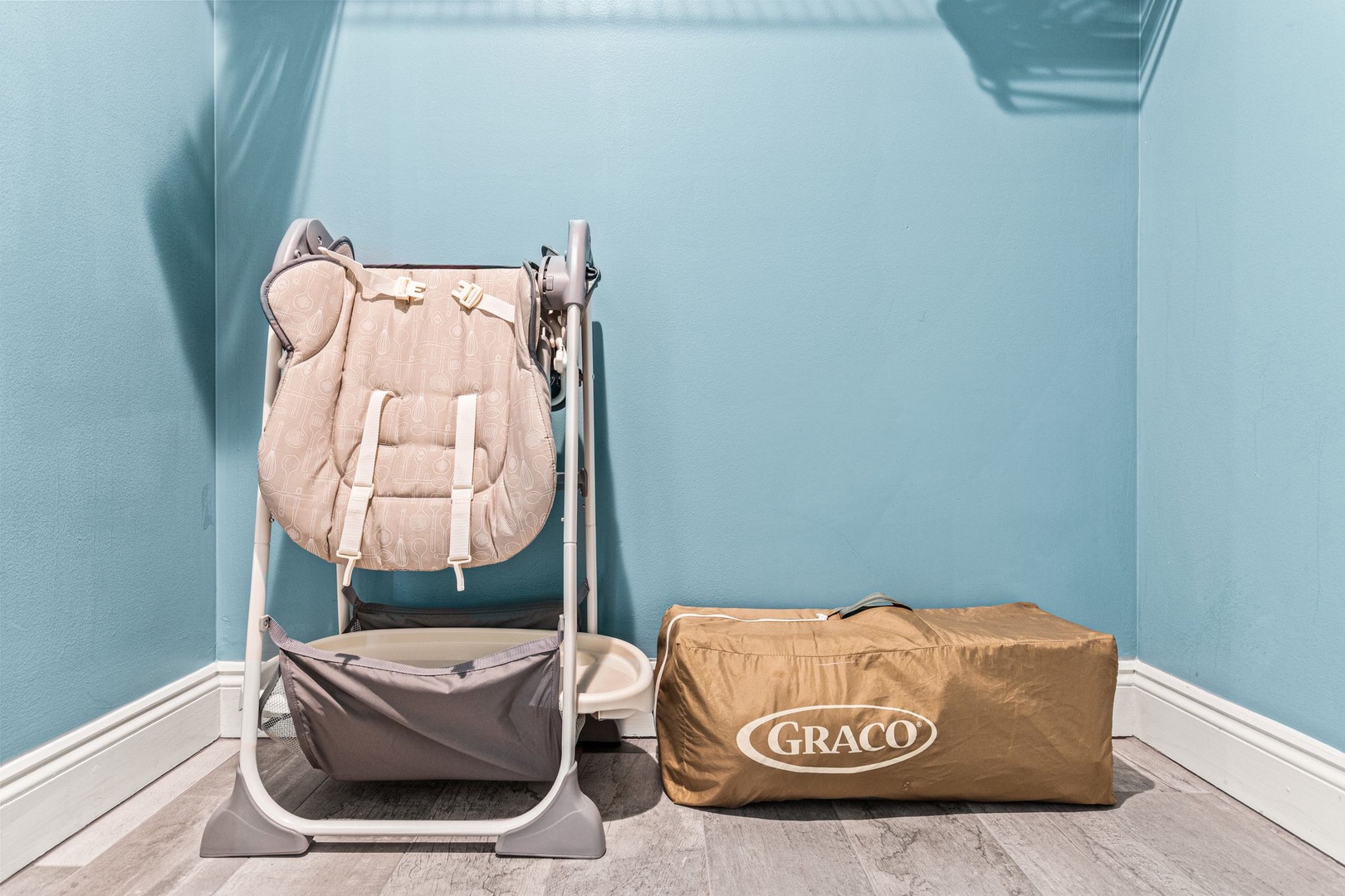 A Graco Pack 'n Play and portable high chair provide convenient amenities for your family's stay, ensuring comfort and ease with little ones.