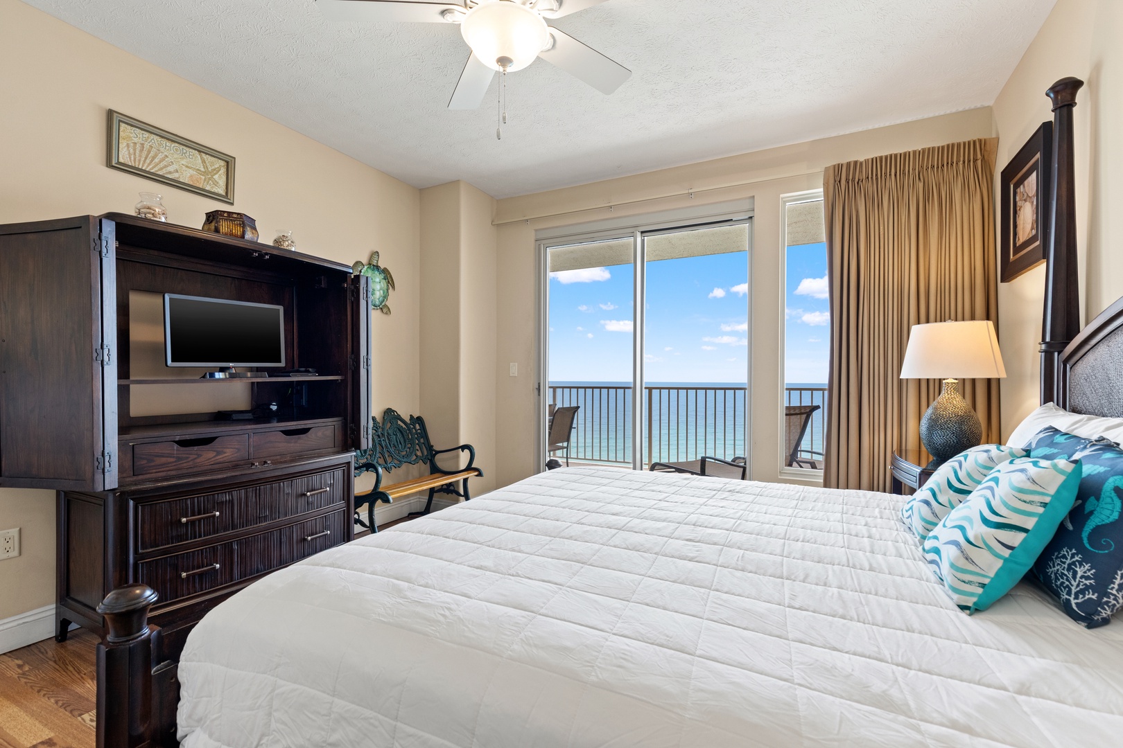 Wake up to breathtaking ocean views from your comfortable bed, with direct balcony access for sunrise coffee and the soothing sound of waves.