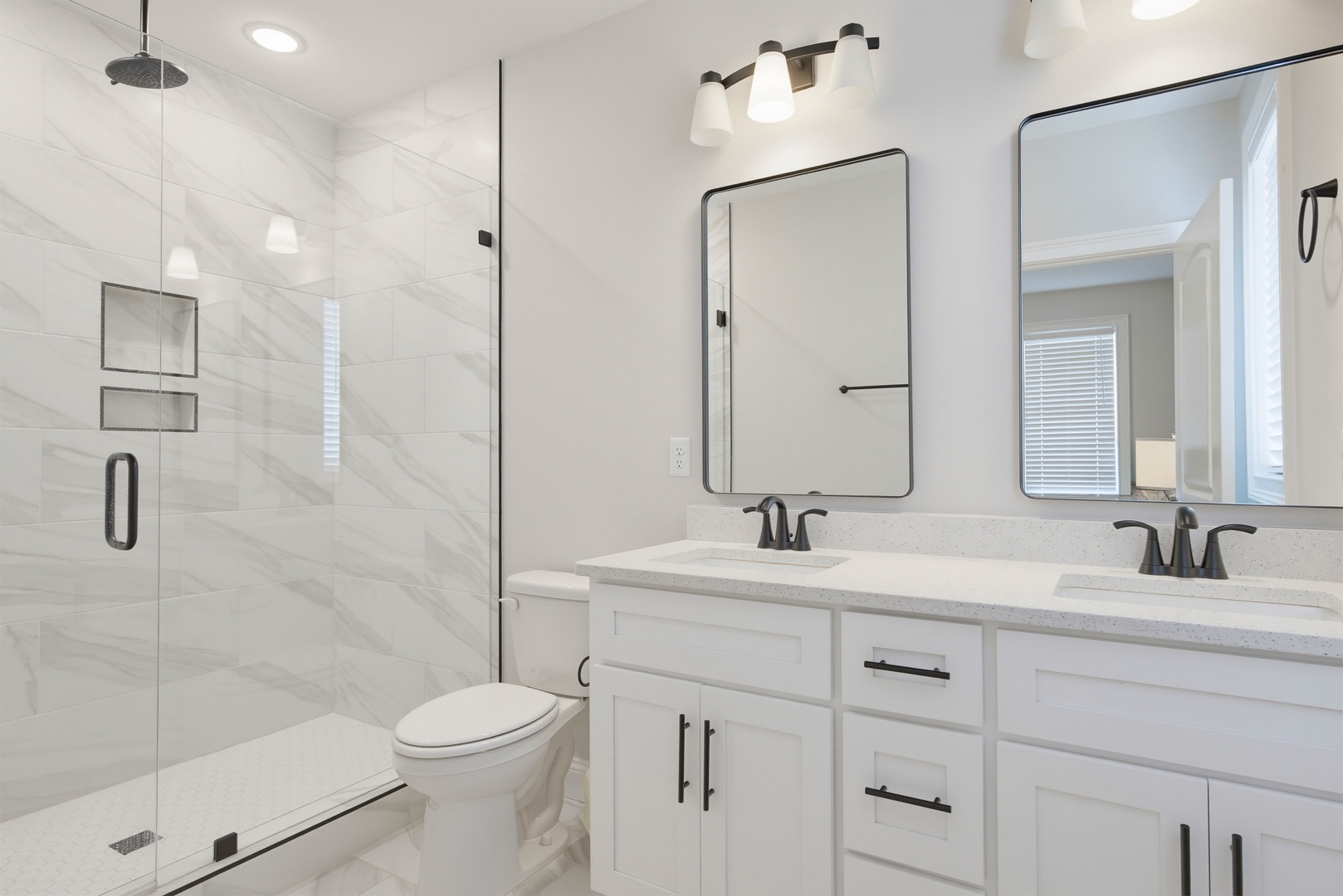 Tile walk-in shower
