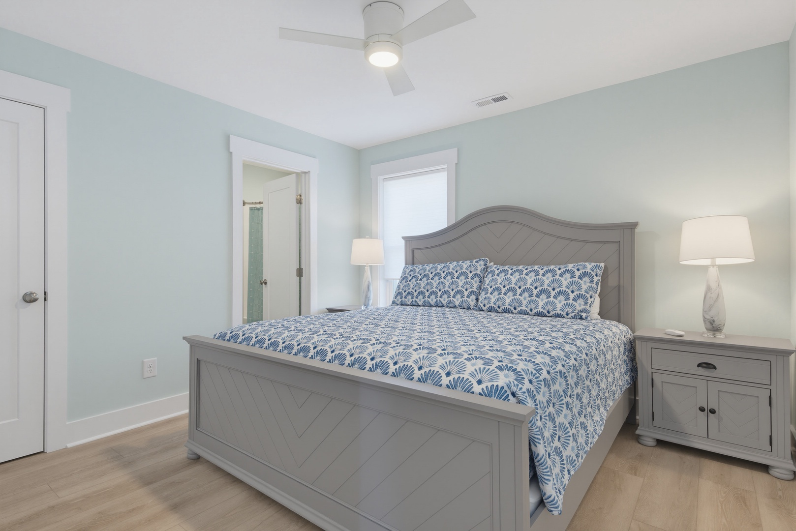 Gray Coastal Bedroom