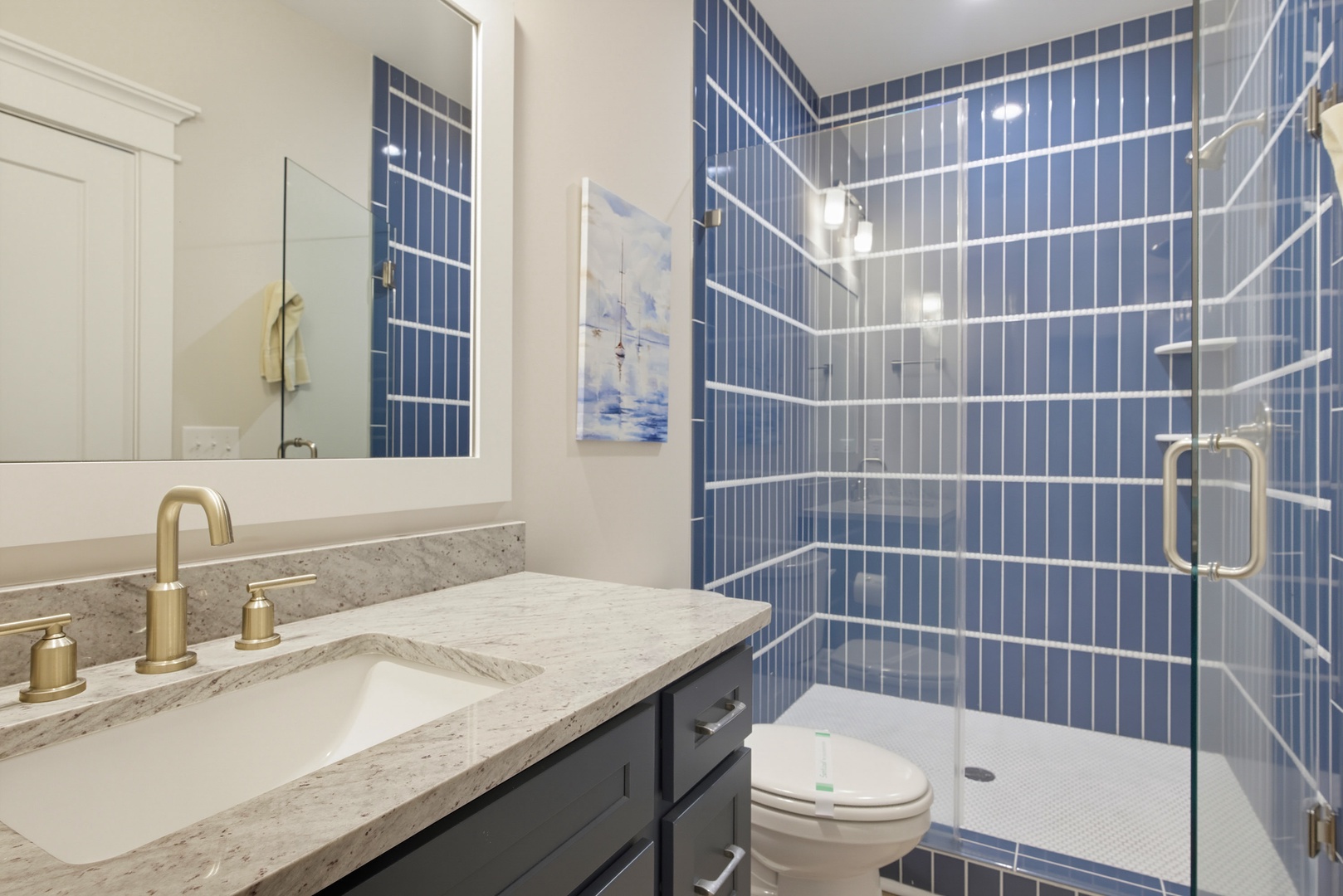 Blue Tile Shower Bath